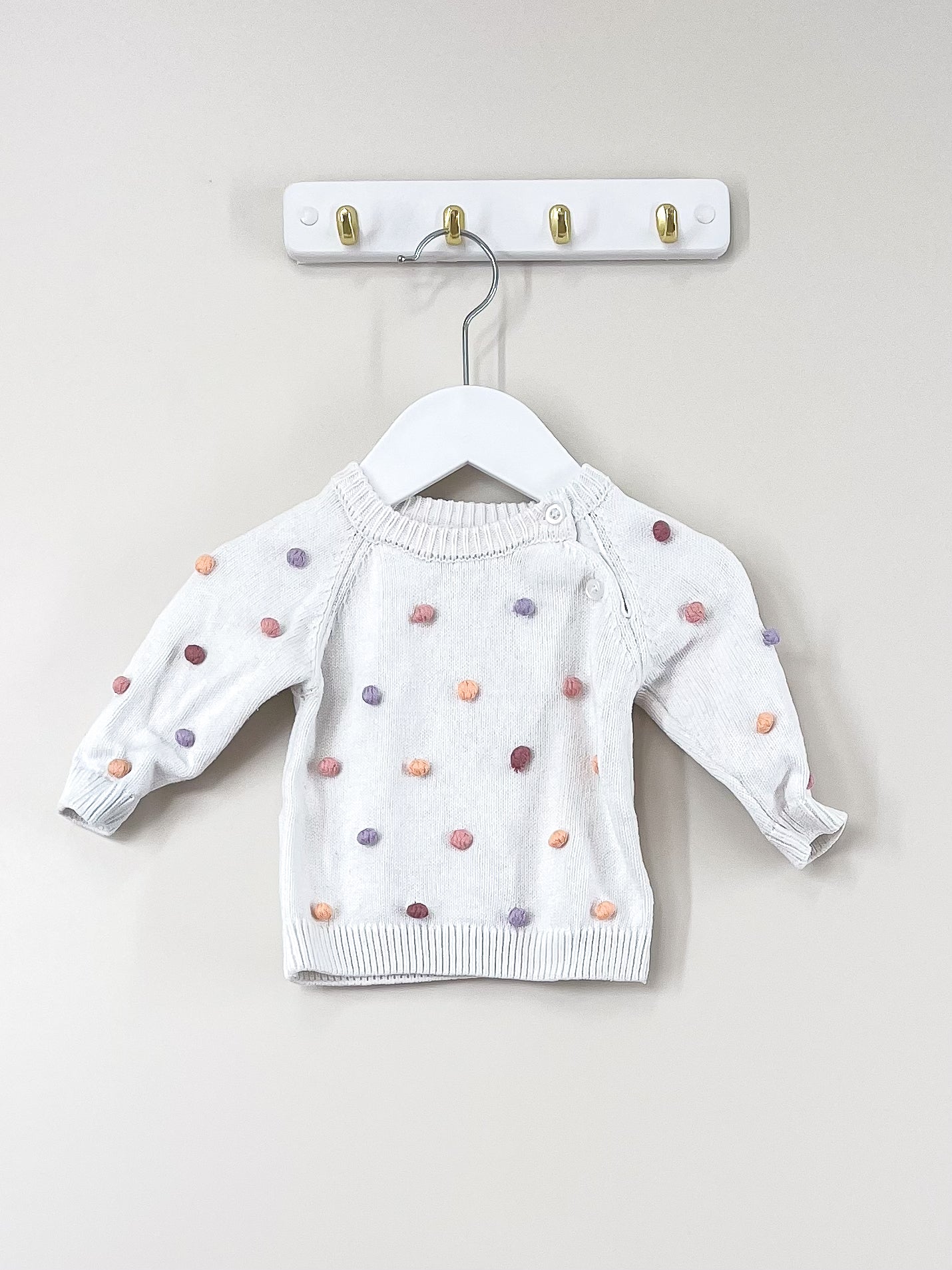 Little Bundle bobble knit pullover (0-3m)