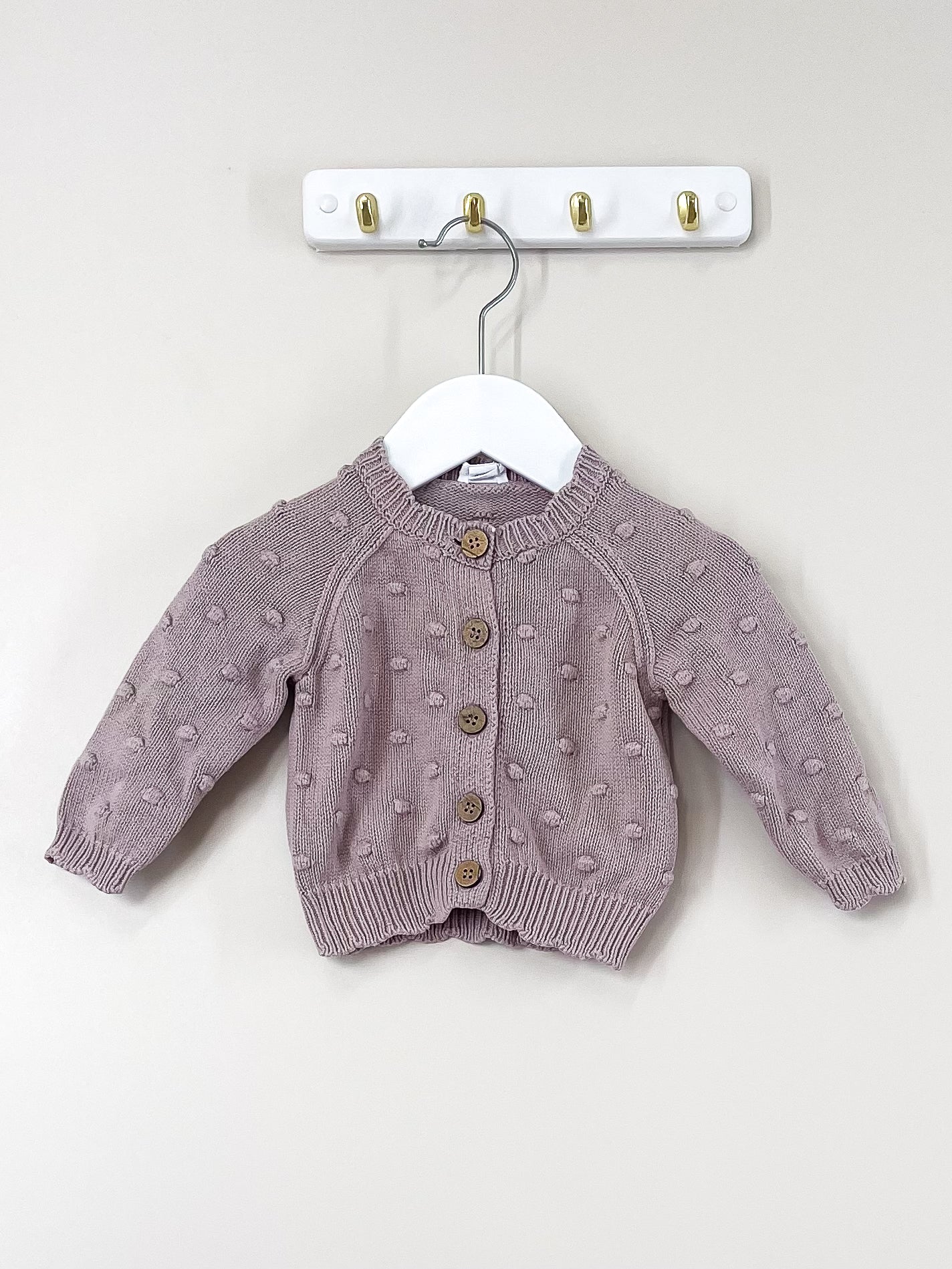 Jamie Kay dotty knit cardigan - tulip (3-6m)