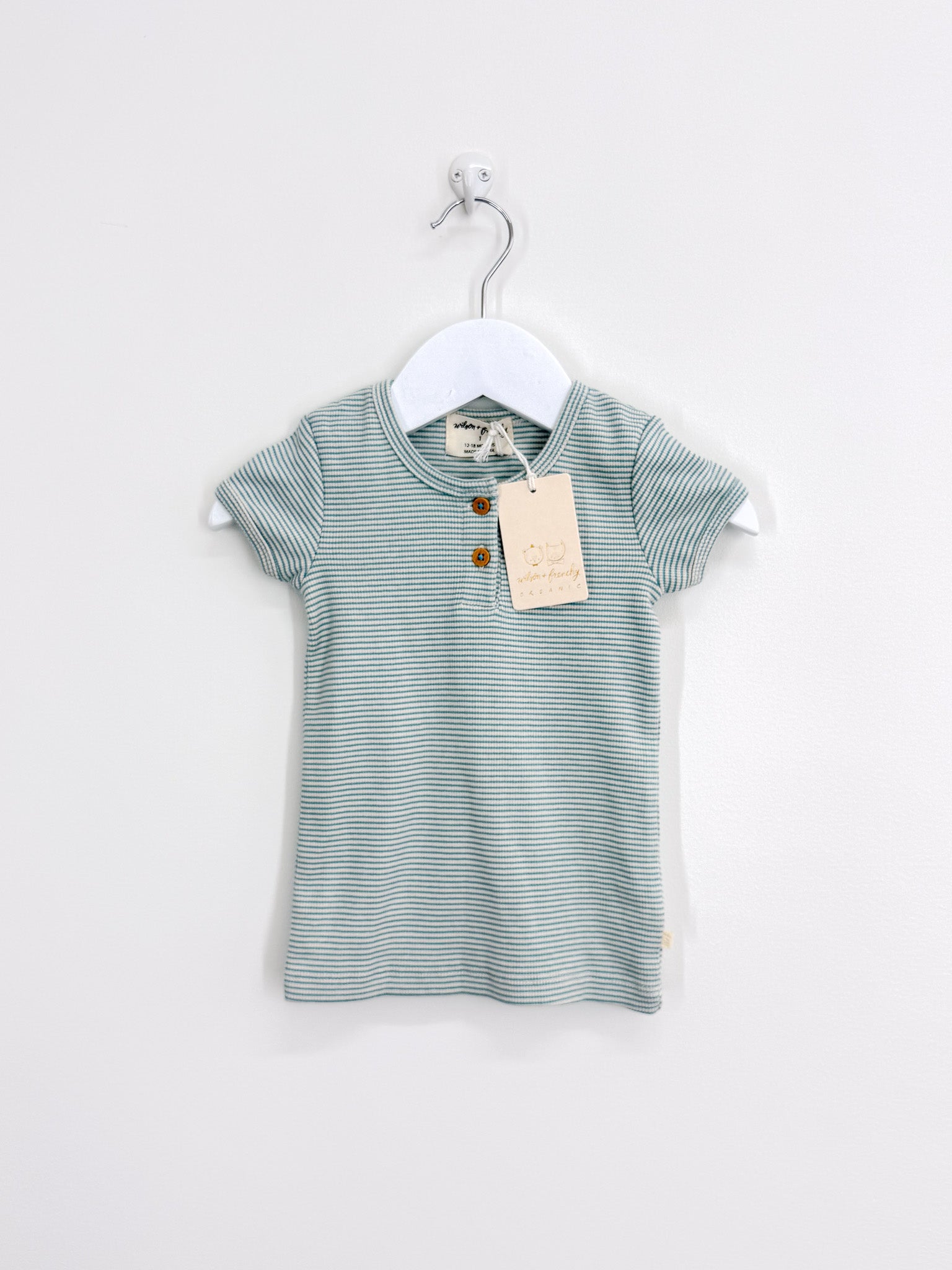 BNWT Wilson & Frenchy organic rib henley tee (12-18m)