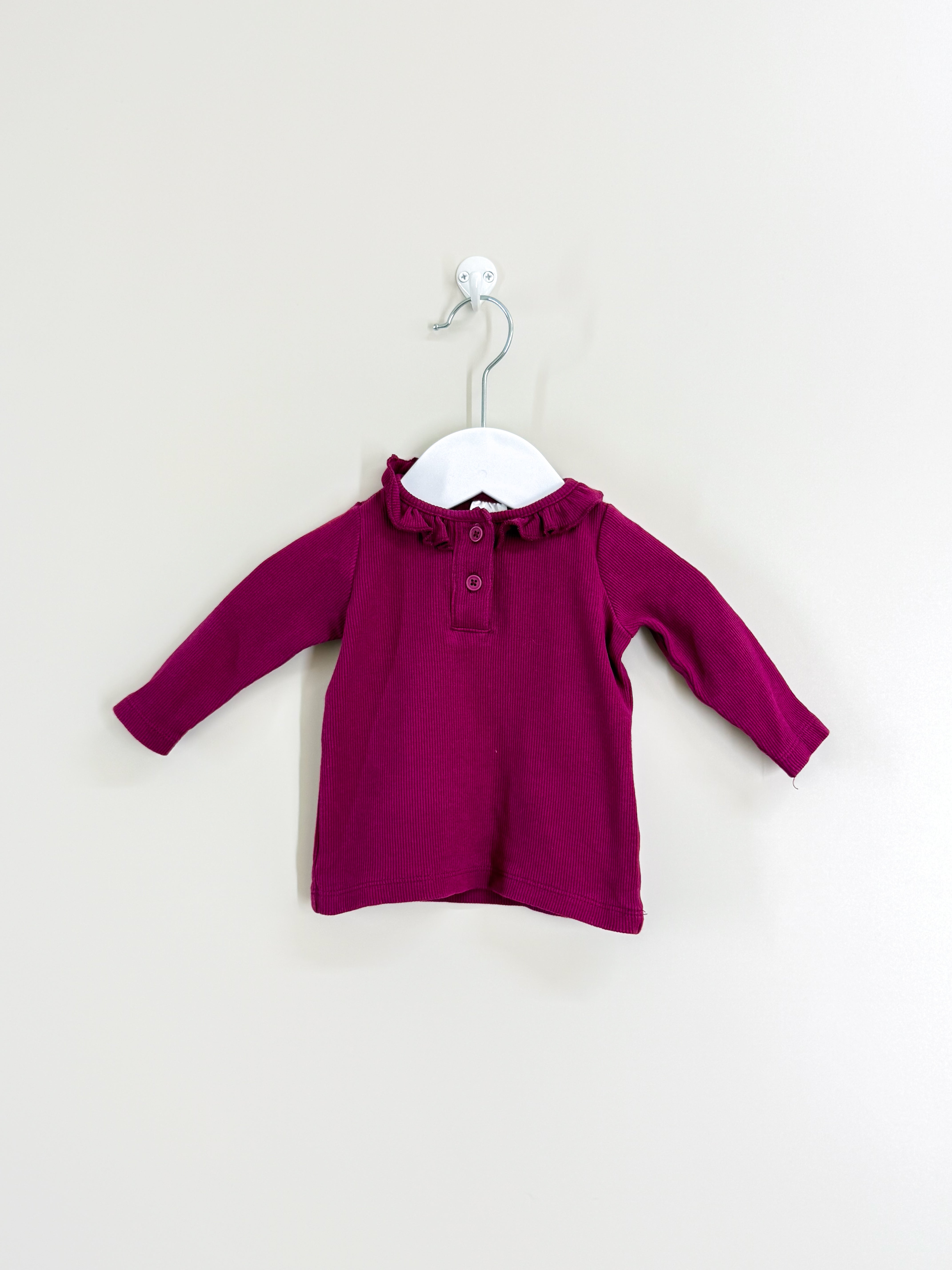 Teeny Weeny frill collar rib henley (0-3m)