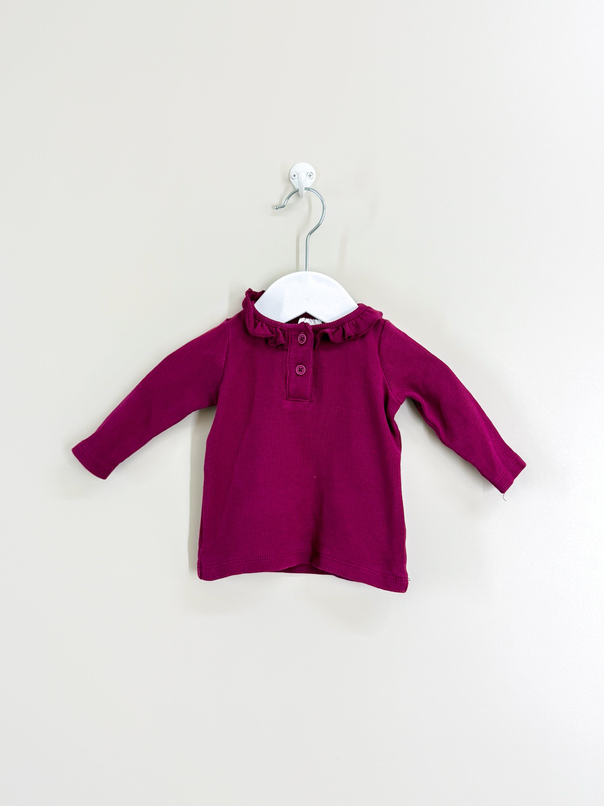 Teeny Weeny frill collar rib henley (0-3m)
