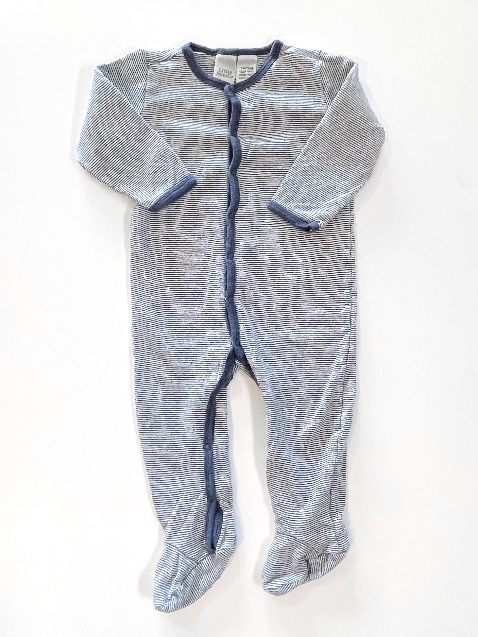 Little Bundle striped button onesie (12-18m)