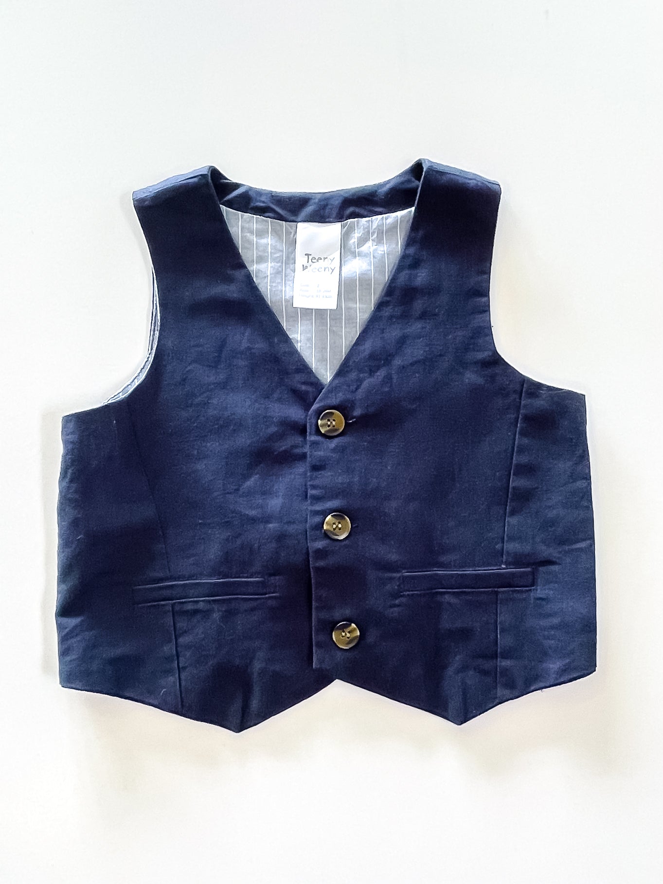 Teeny Weeny linen waistcoat (18-24m)