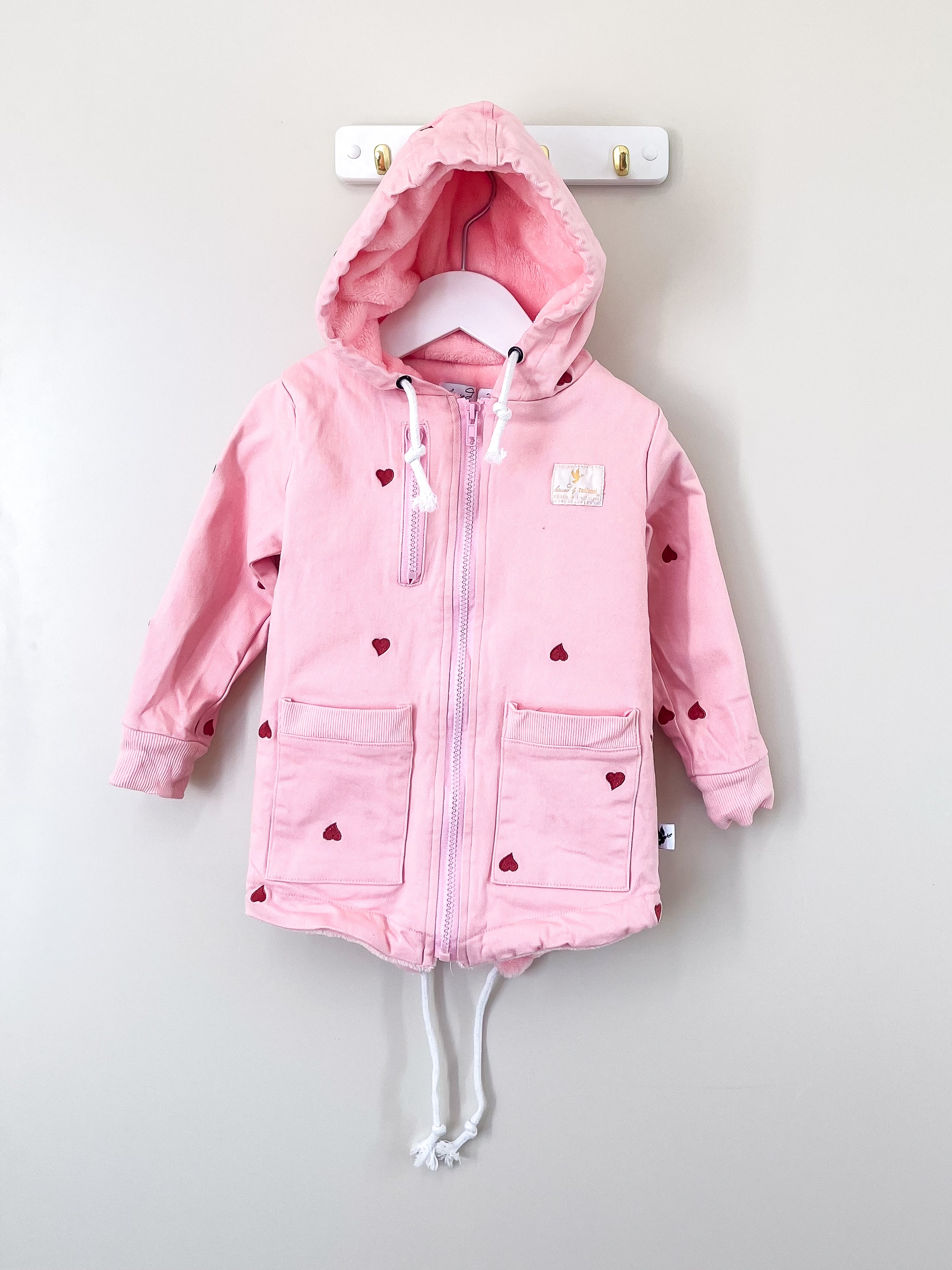 Radicool fleece lined heart denim jacket (2y)