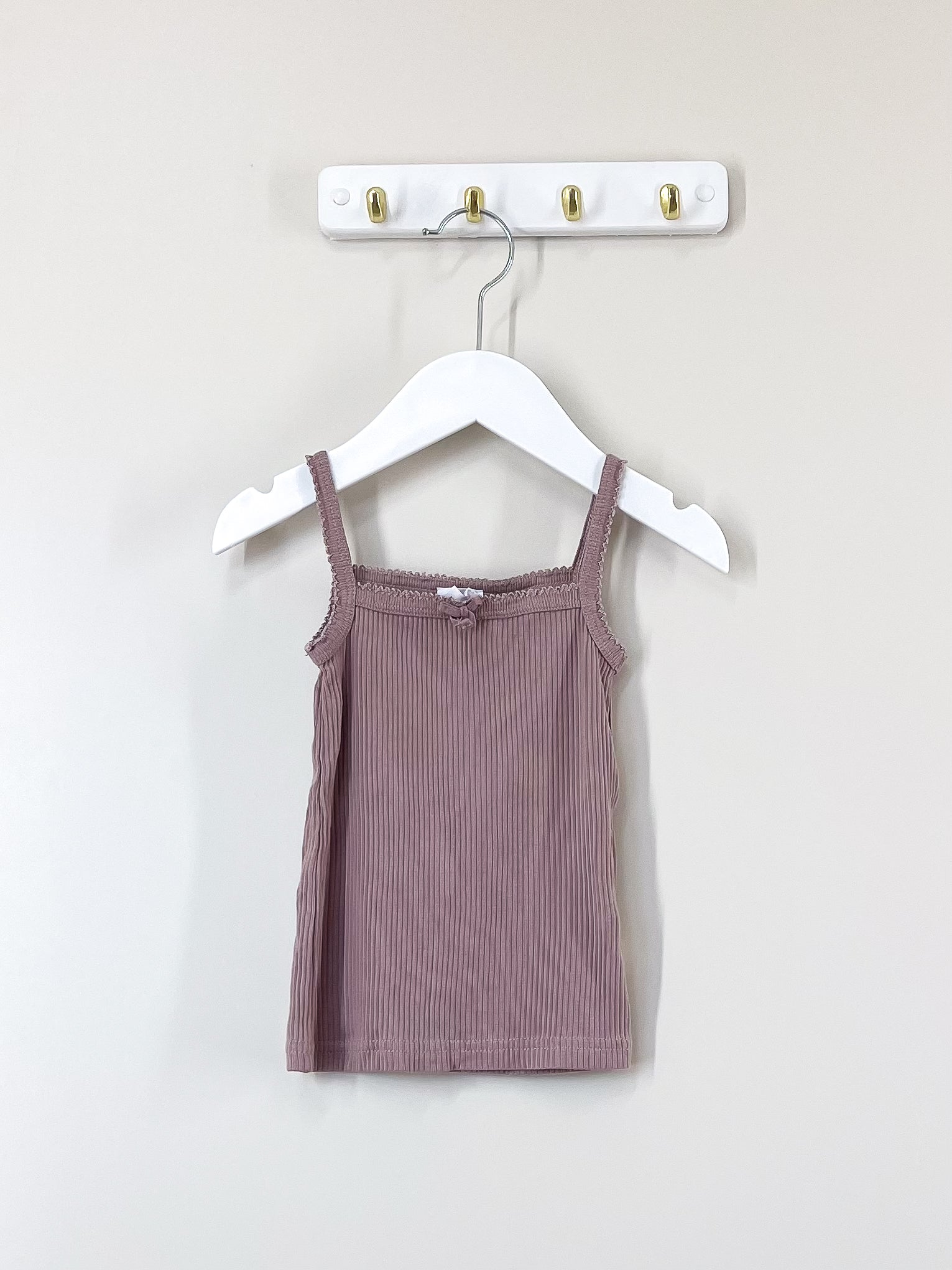 Jamie Kay organic rib singlet - softest mauve (2y)