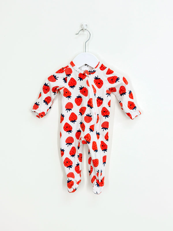 Teeny Weeny strawberry zipsuit (newborn)