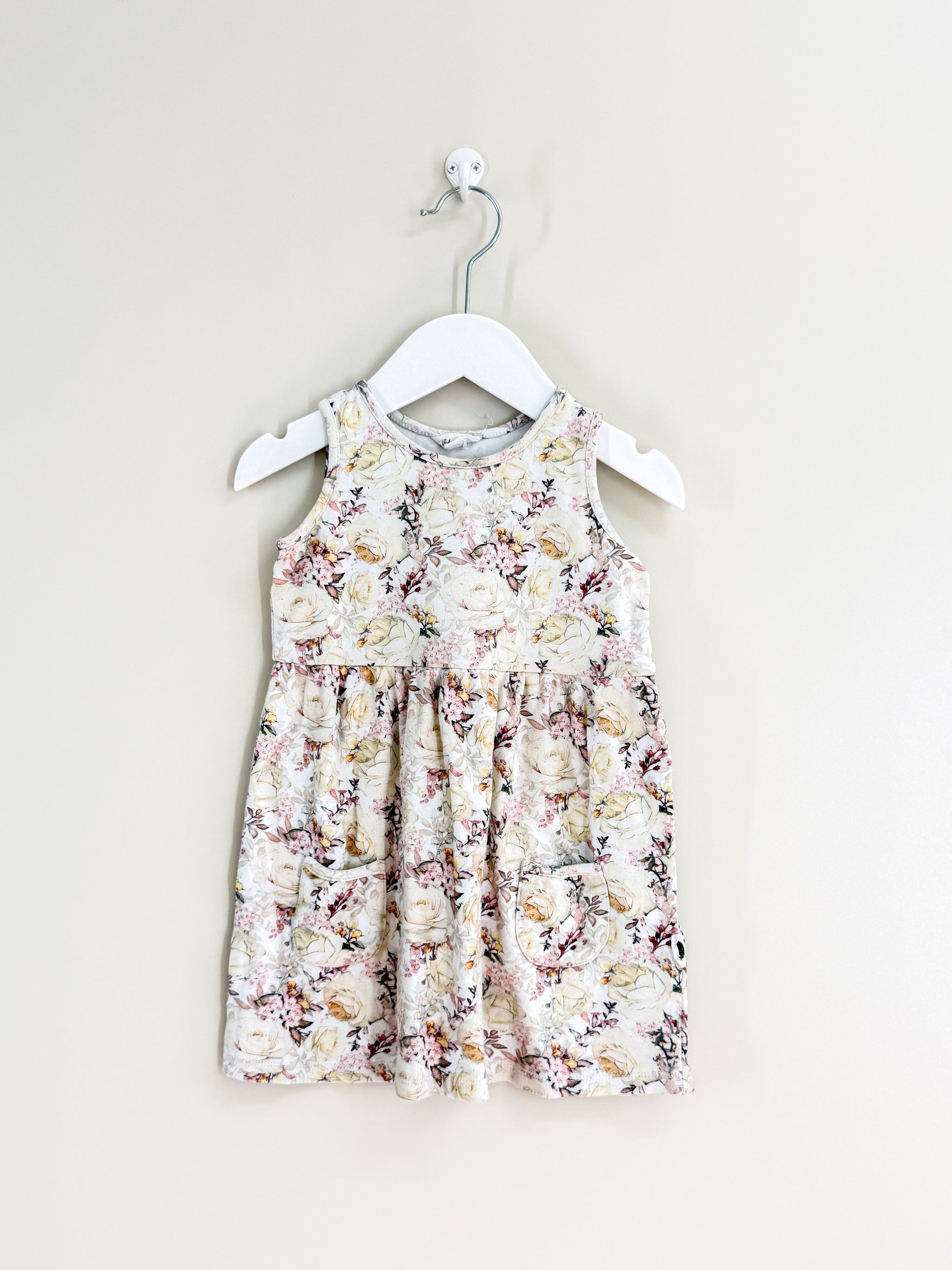 The Vintage Plume organic floral sleeveless dress (2y)