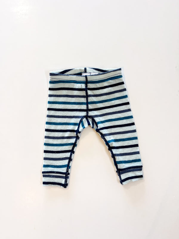 Teeny Weeny merino leggings - blue green stripe (0-3m) (Copy)