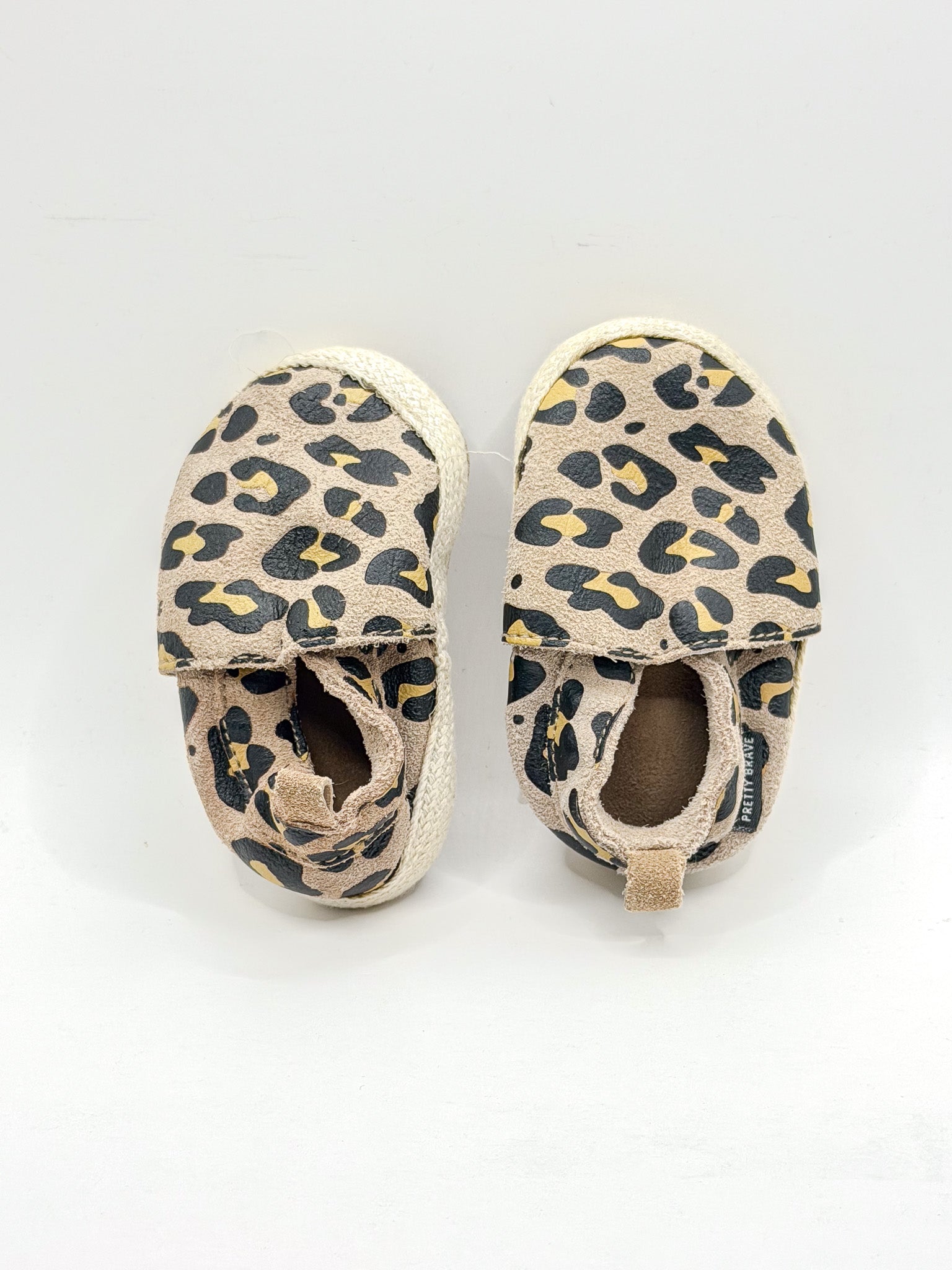 Pretty Brave ocelot soft sole slip ons (18EU)