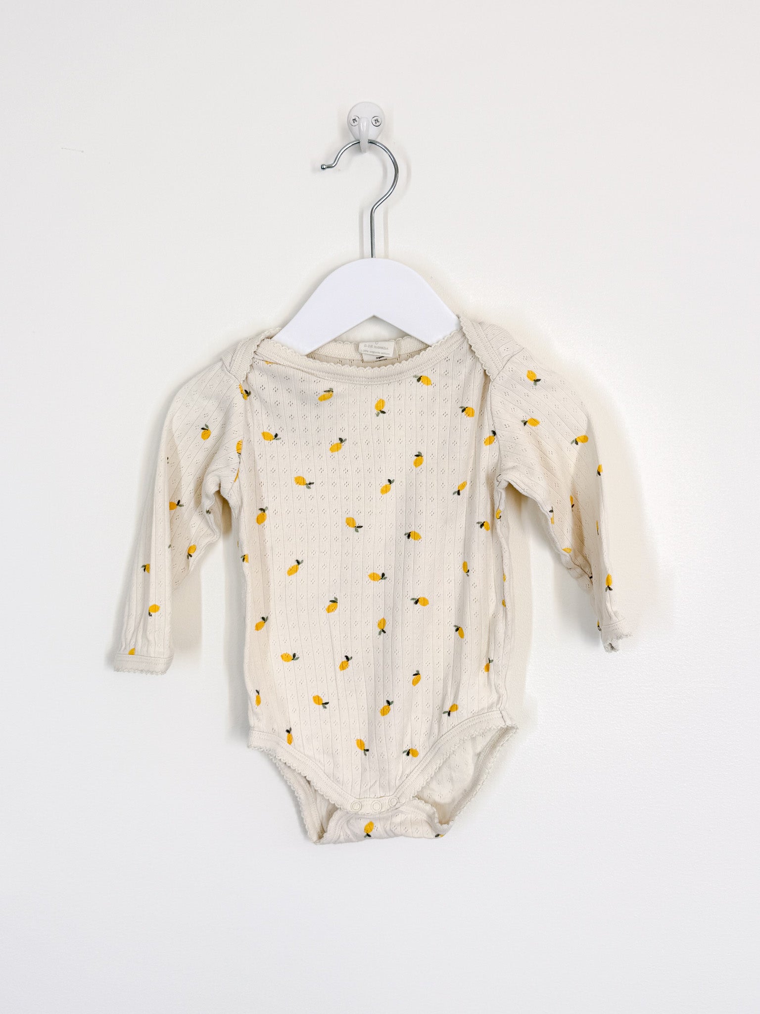 Nature Baby organic pointelle bodysuit - lemons (6-12m)