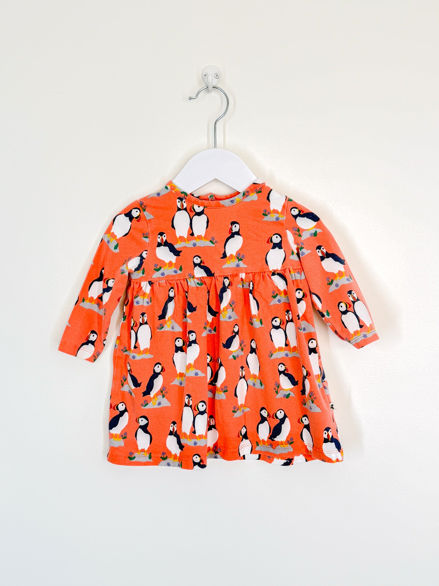 Frugi organic puffin dress (6-9m)