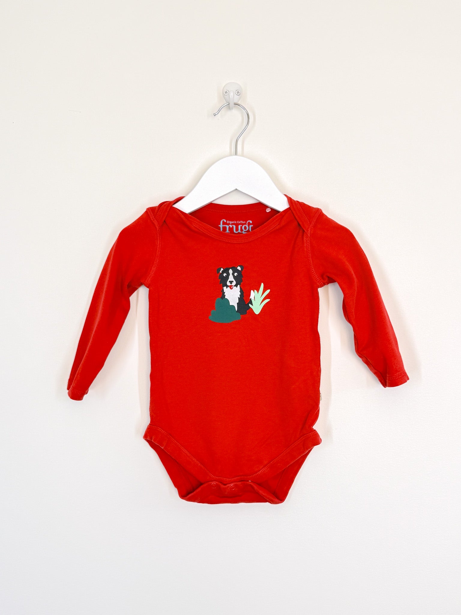 Frugi organic bodysuit - dog (6-12m)