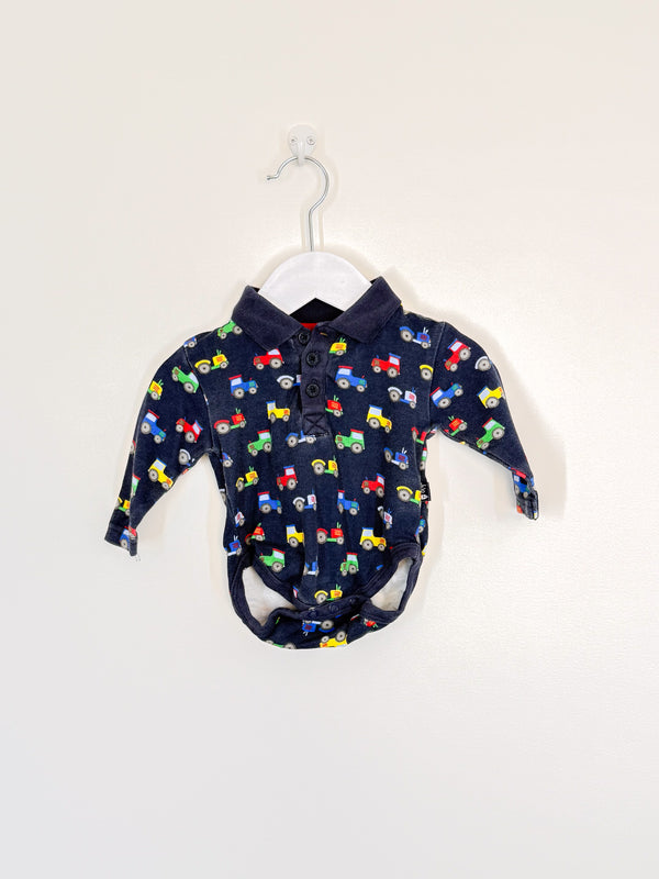 Jojo Maman Bebe tractor polo bodysuit (0-3m)