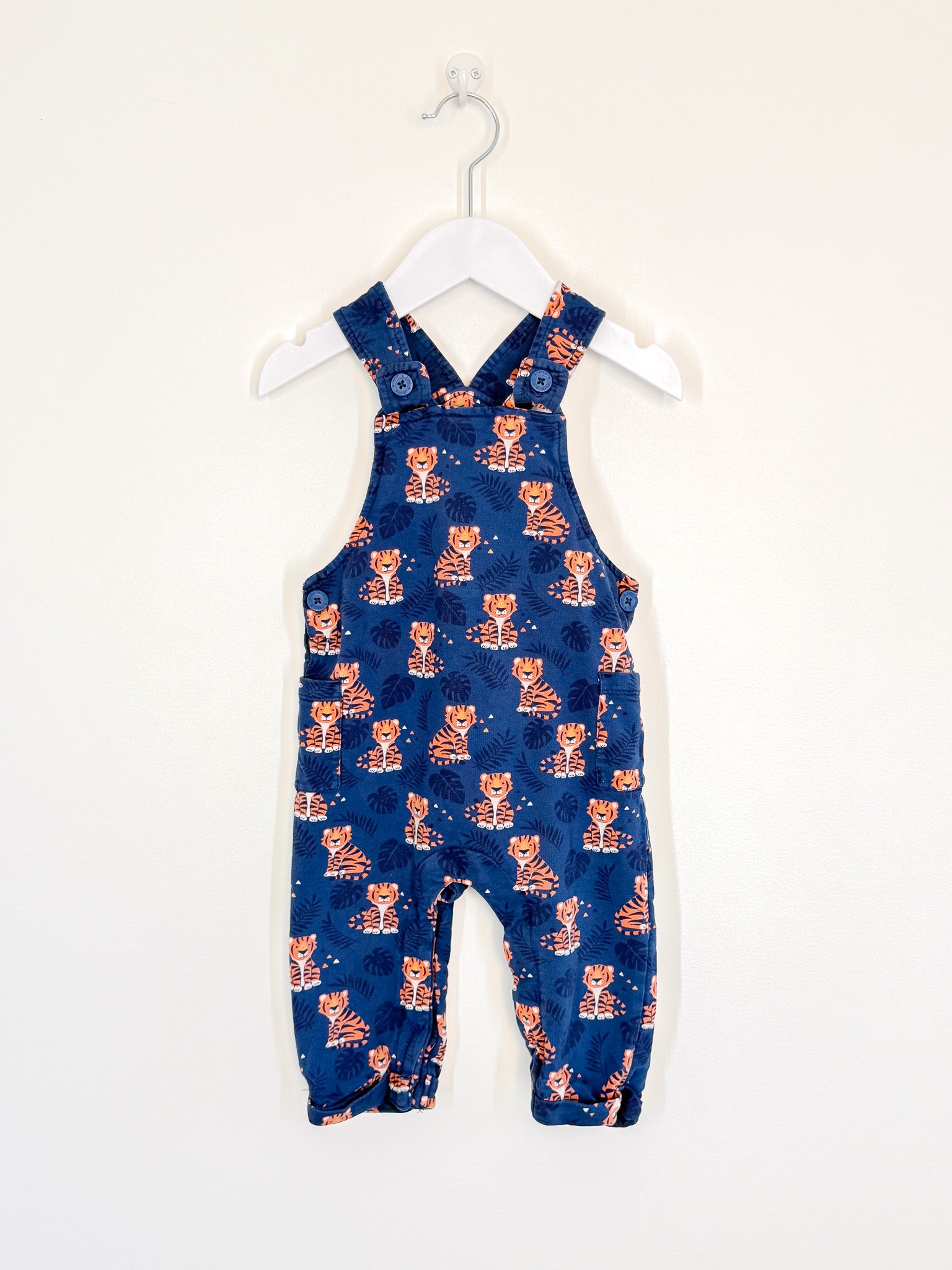 Jojo Maman Bebe tiger overalls (6-12m)