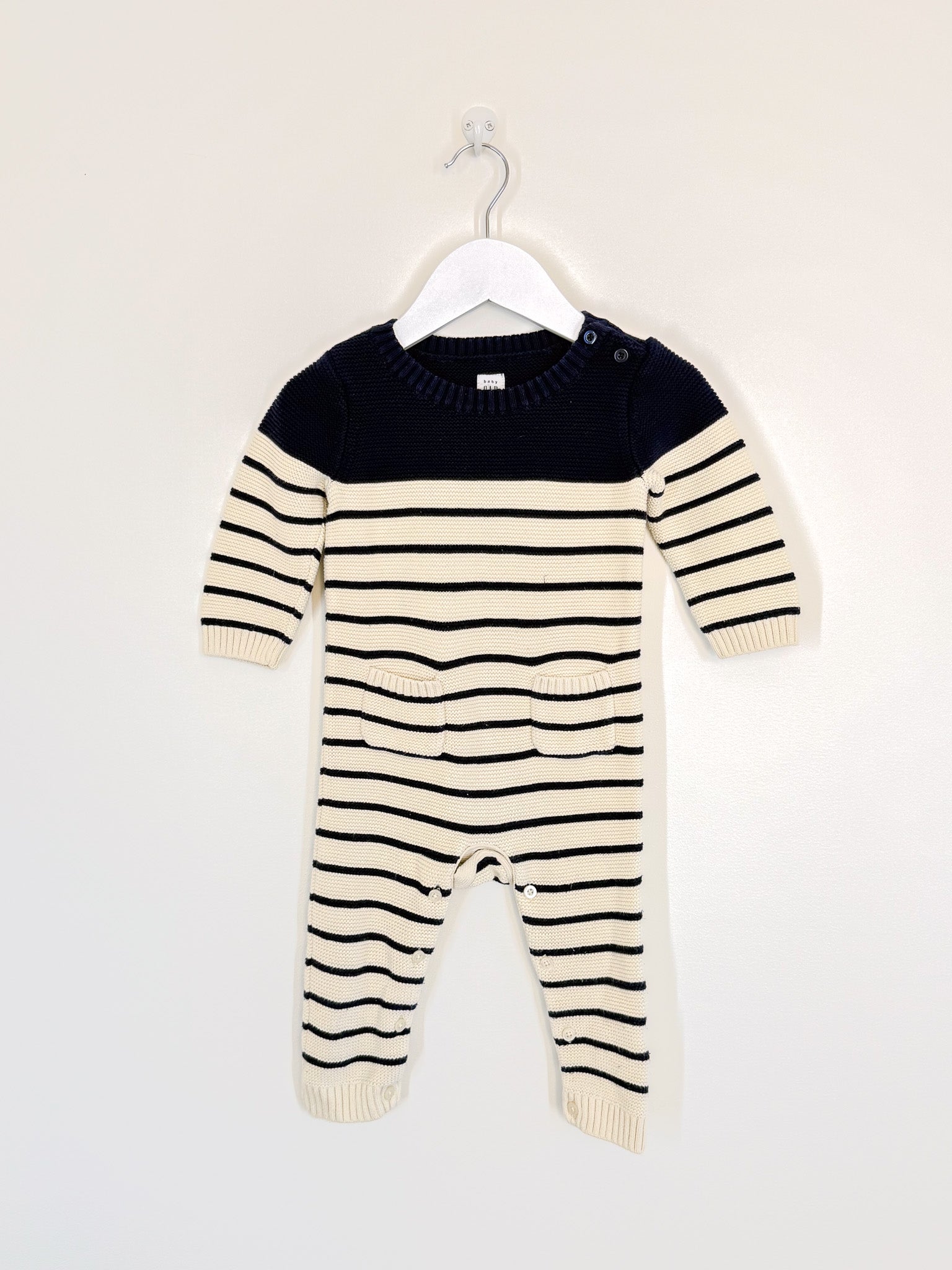 Gap striped knit onesie (12-18m)