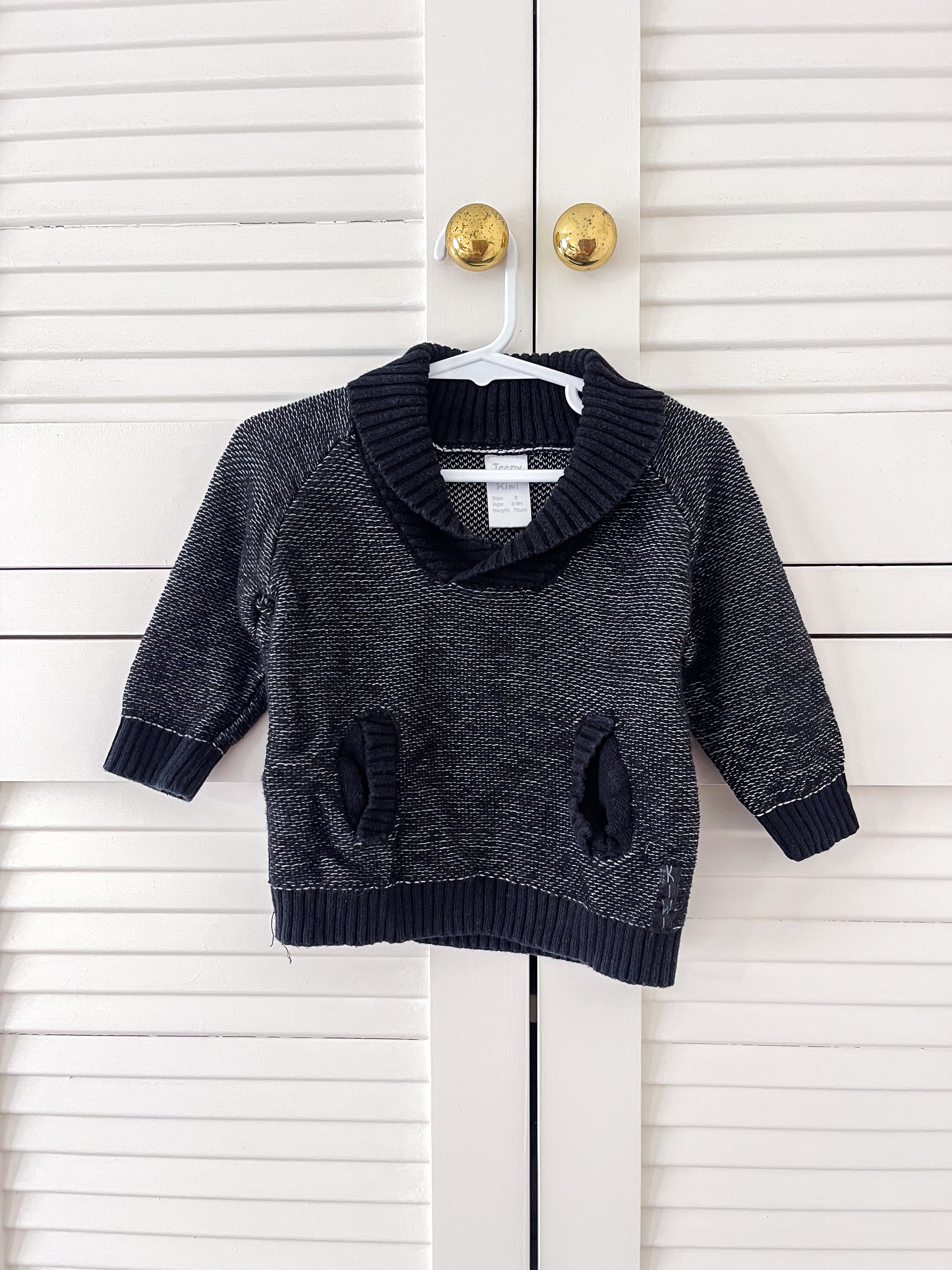 Teeny Weeny grandpa knit pullover (6-9m)