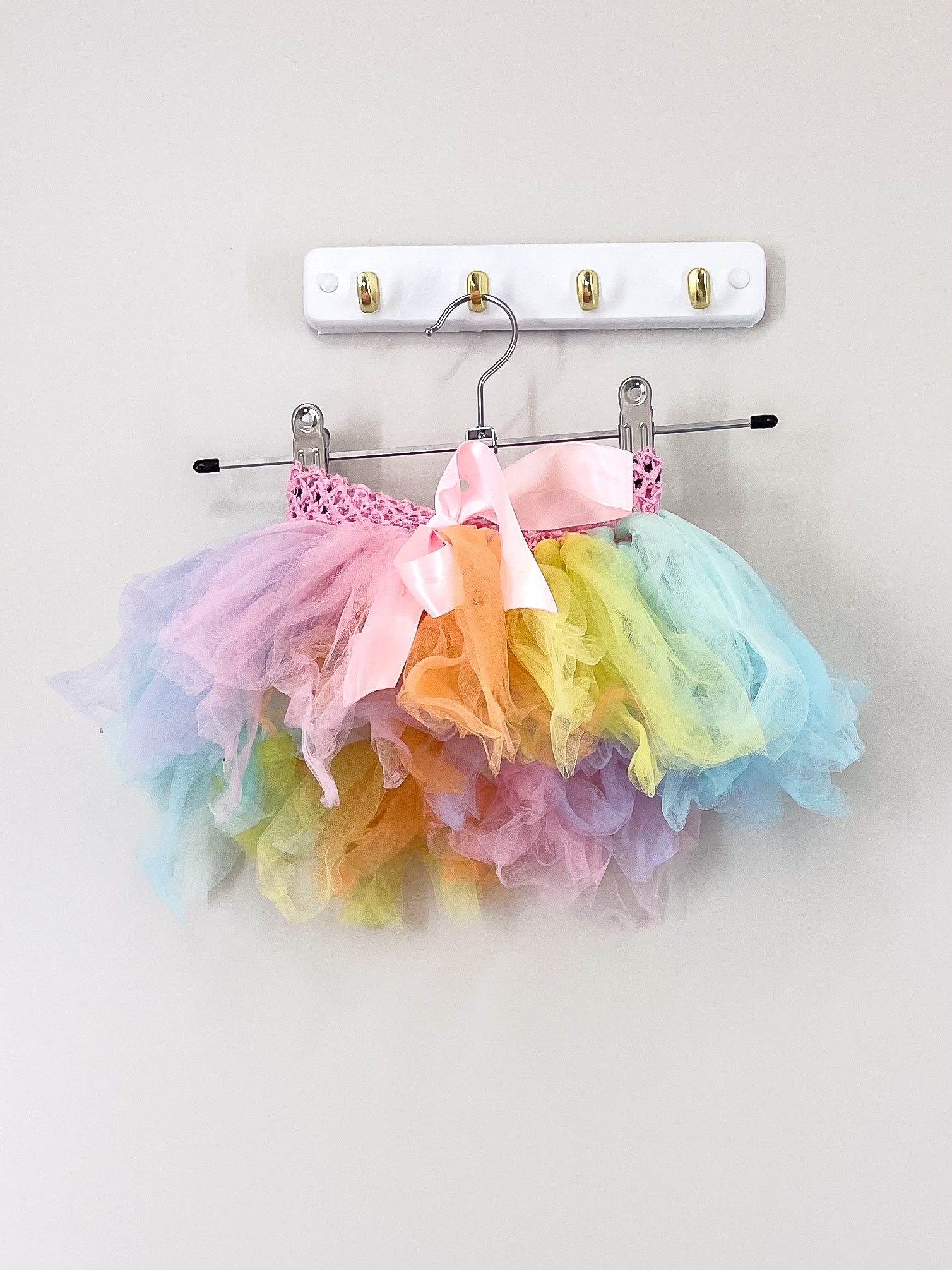 Mayhem Creations rainbow tulle skirt (1-2y)