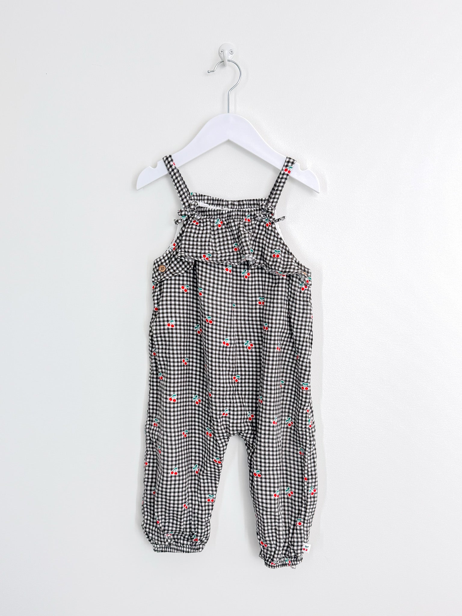 Next cherry gingham playsuit (18-24m)