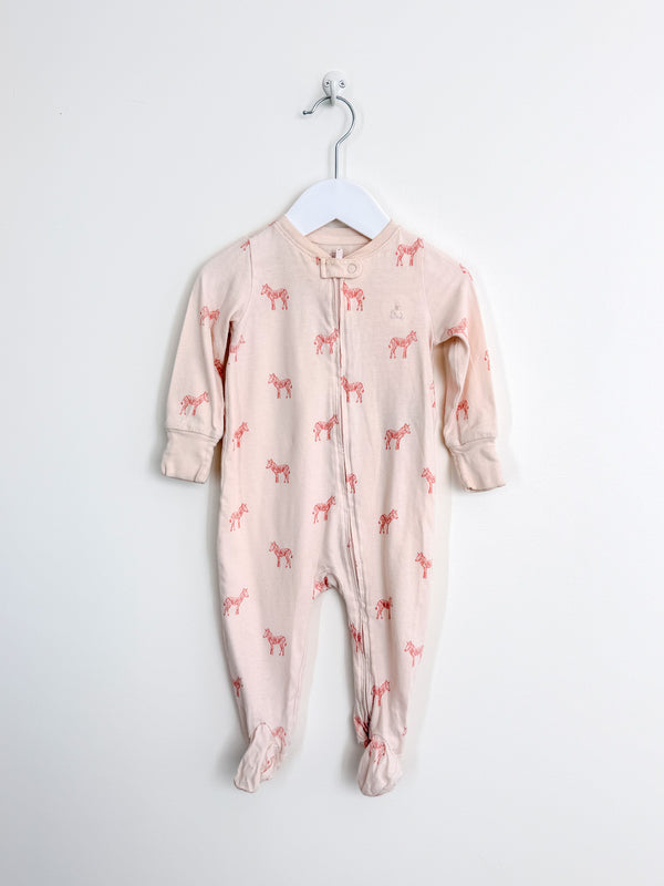 Gap organic zebra zipsuit (6-9m)