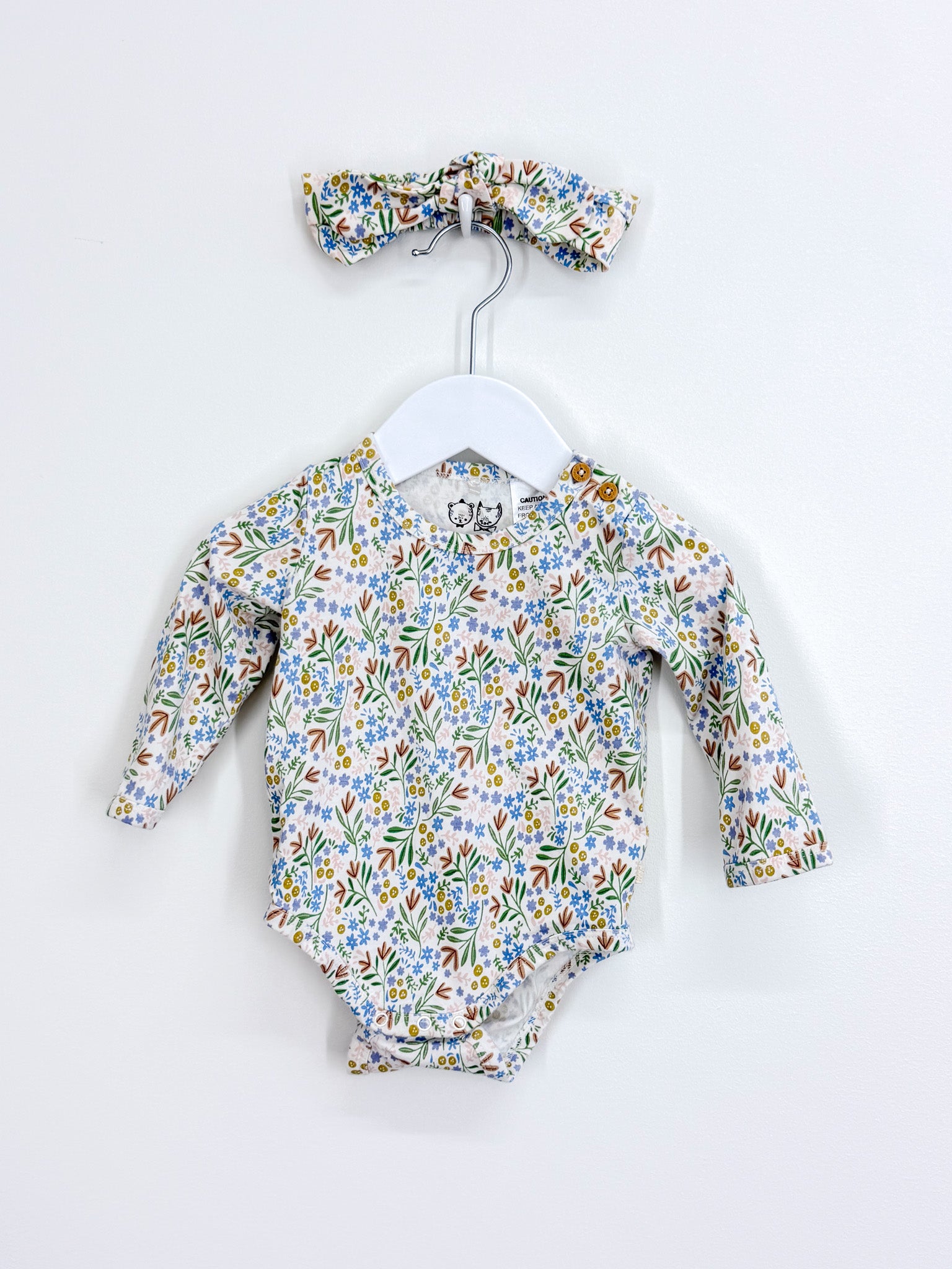 Wilson & Frenchy organic bodysuit + headband (6-12m)