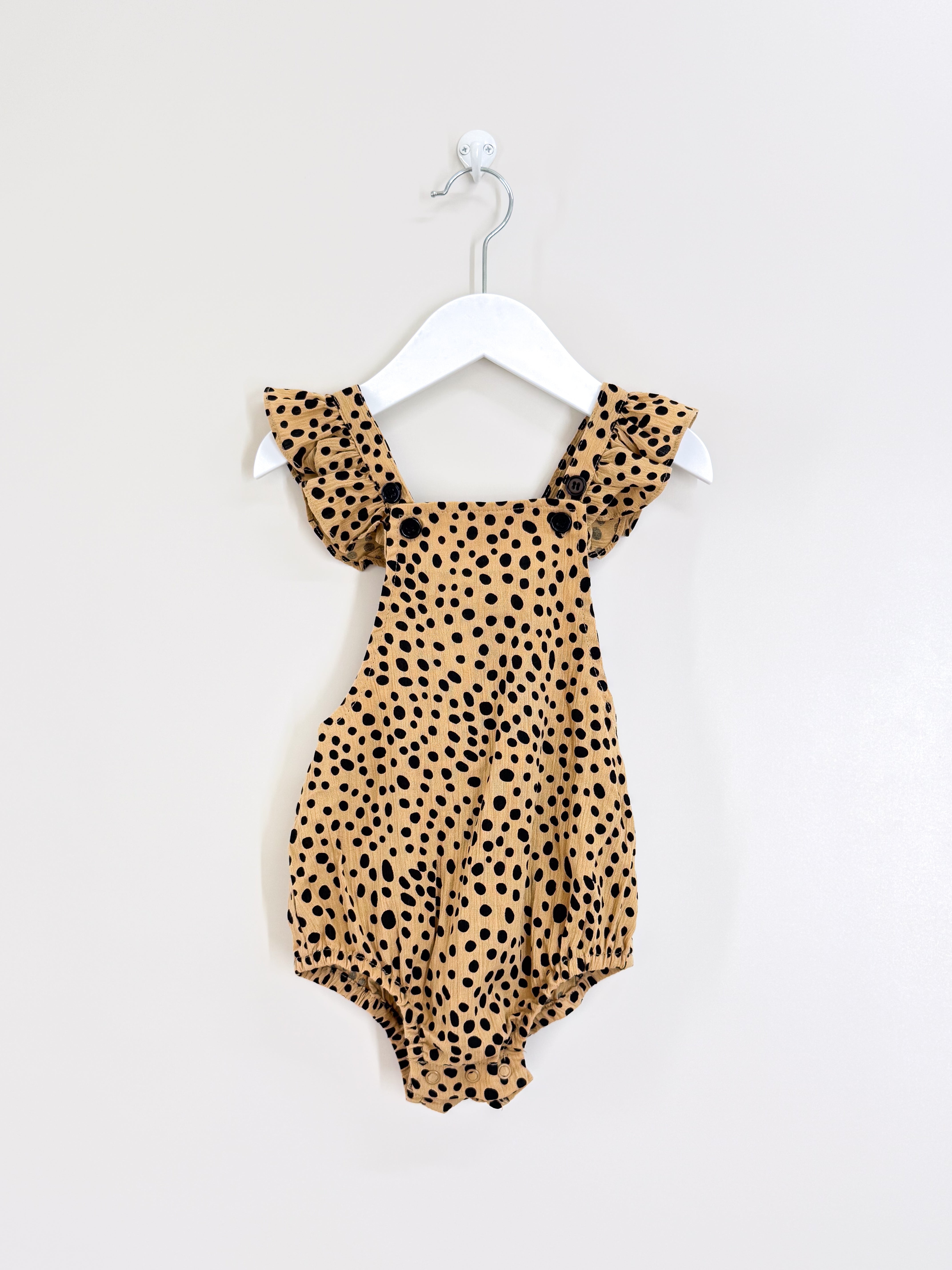 Teeny Weeny spotty crepe romper (12-18m)