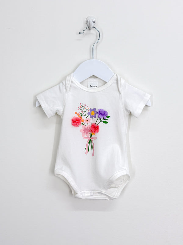 Teeny Weeny boquet applique bodysuit (0-3m)