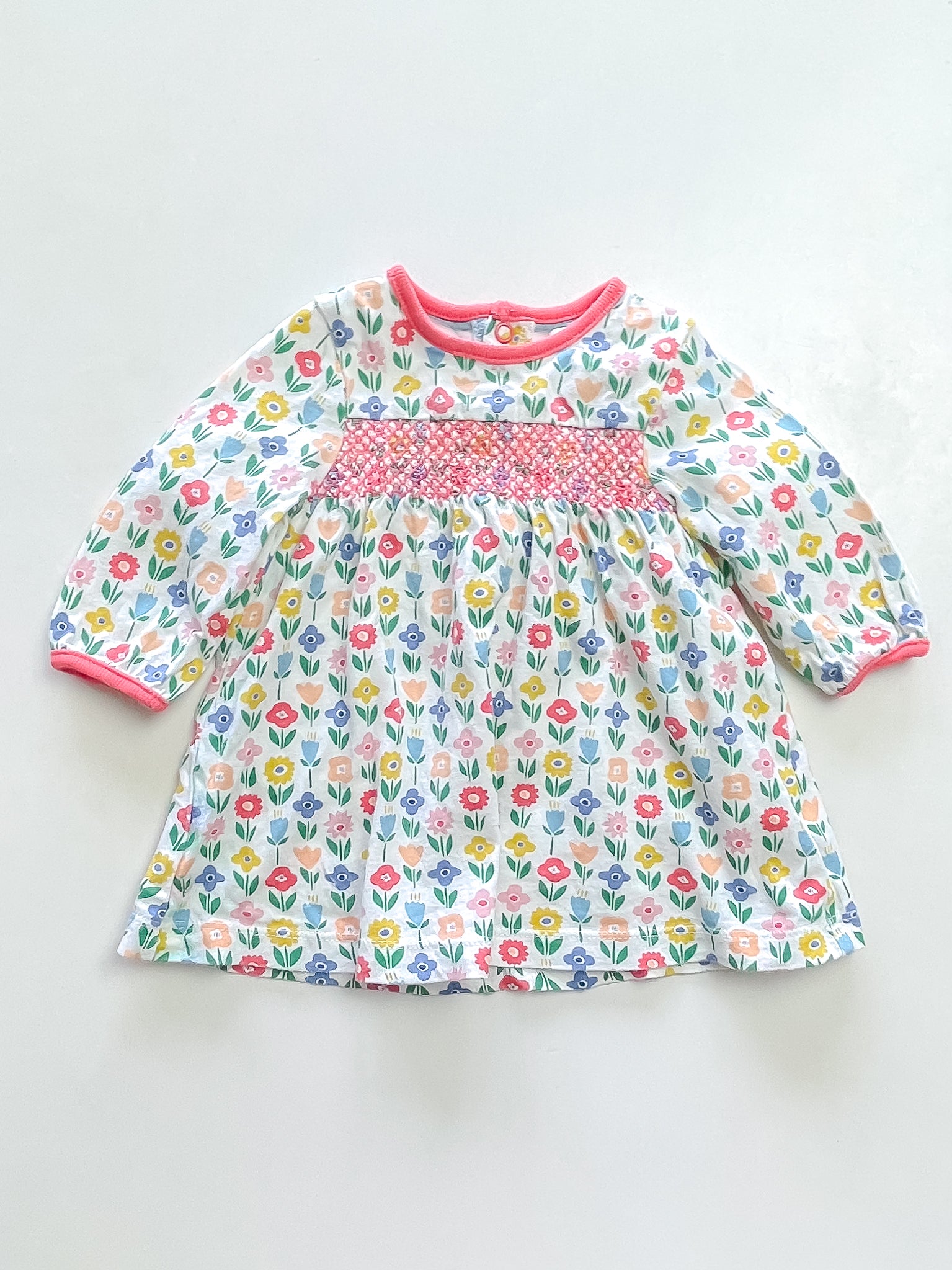 Baby Boden floral smocked dress (0-3m)