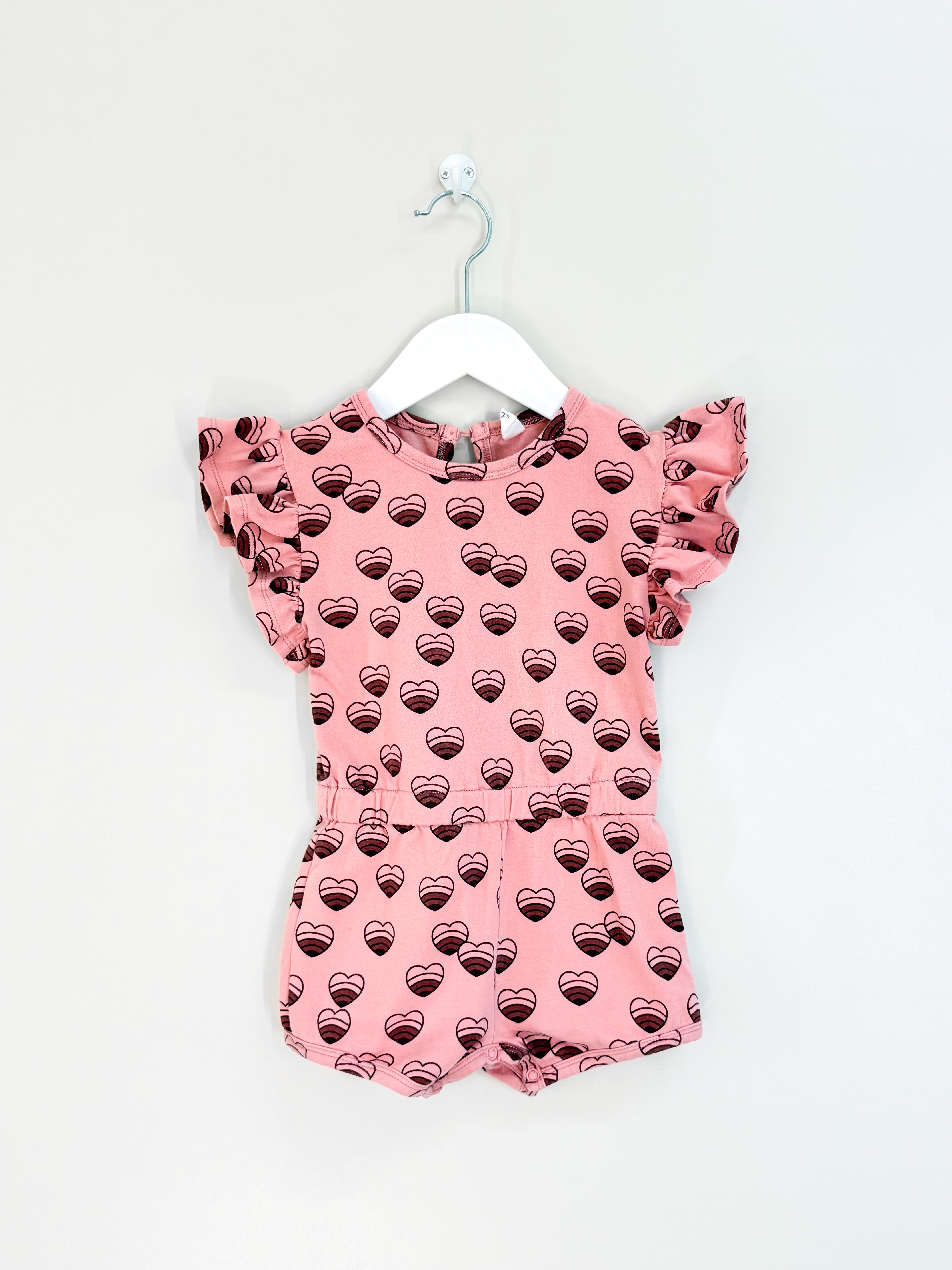 Hux organic rainbow hearts playsuit (18-24m)