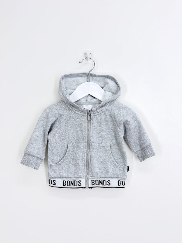 Bonds logo fleece zip hoodie (3-6m)