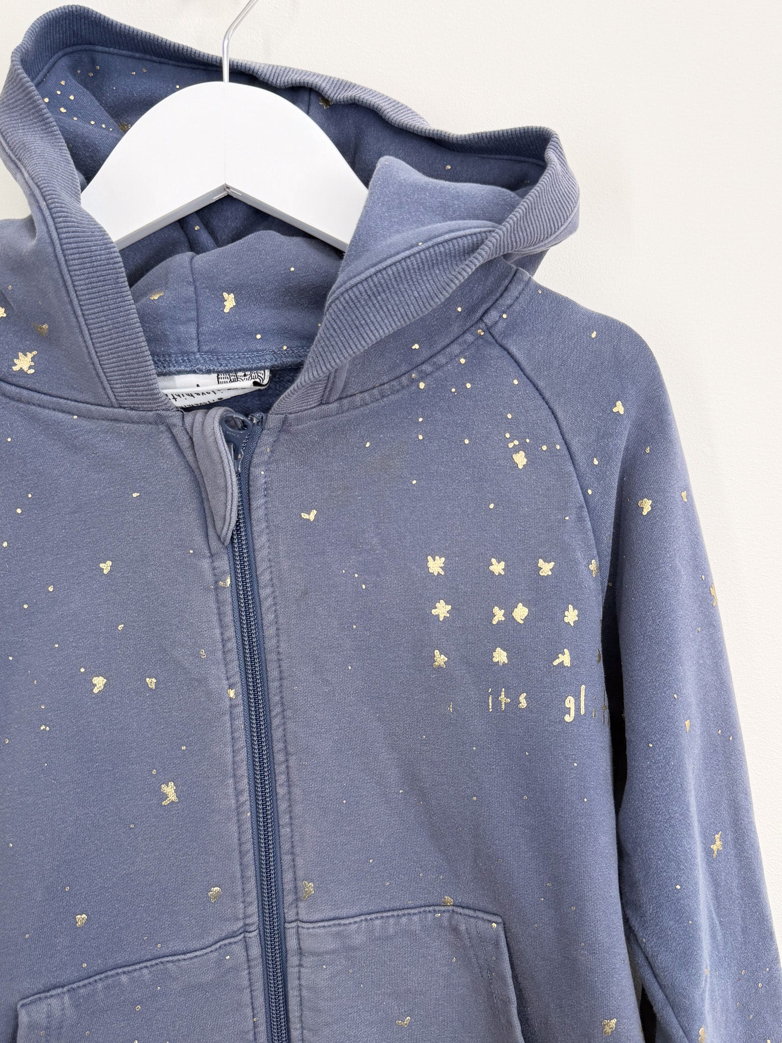 Minti glitter furry zip hoodie (8y)