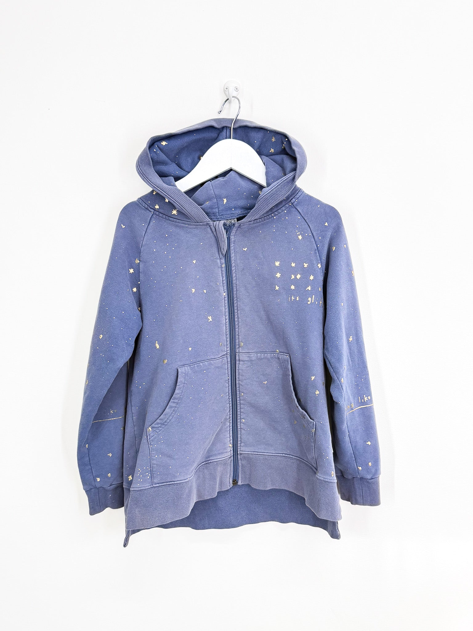 Minti glitter furry zip hoodie (8y)