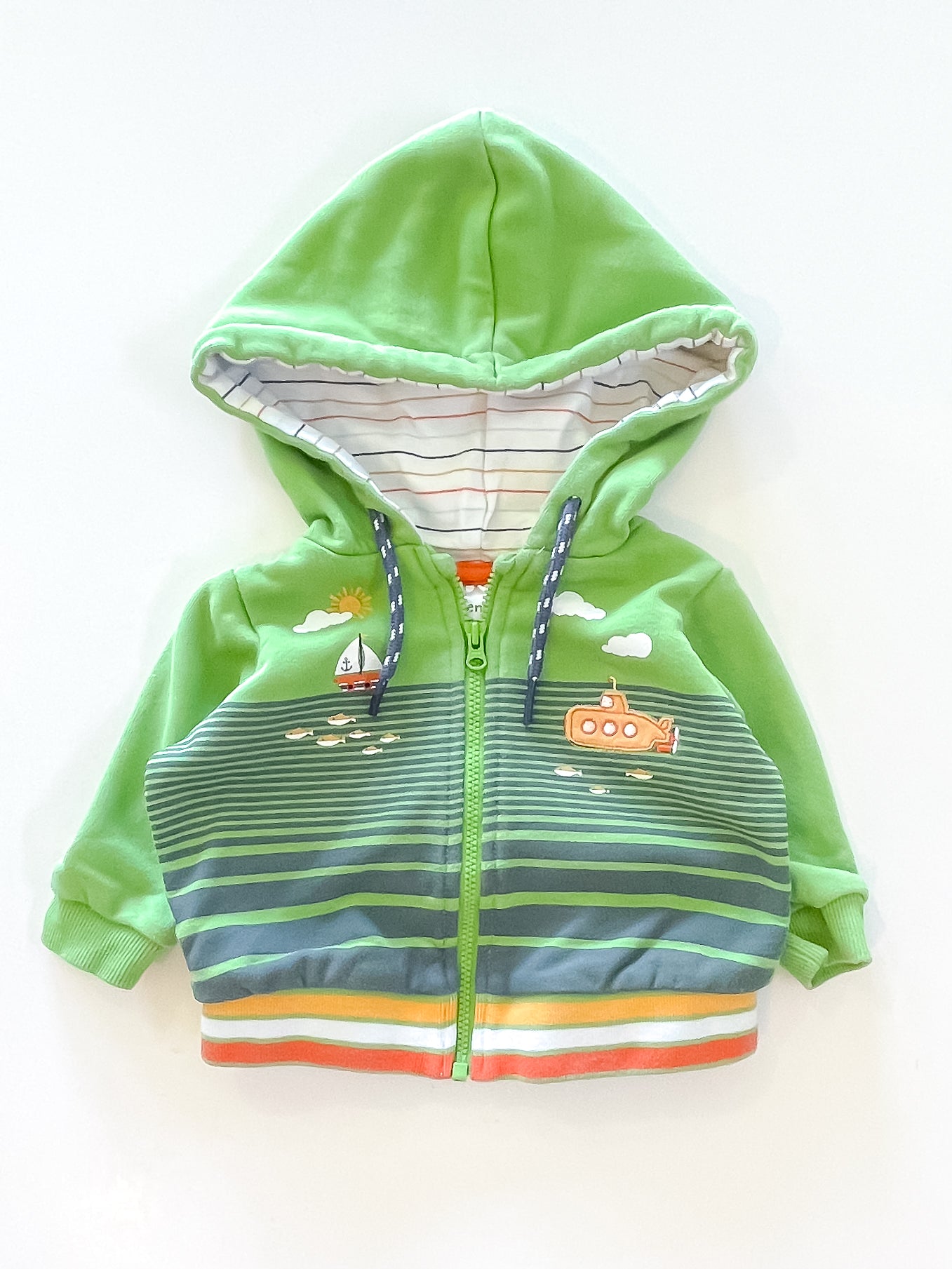 Teeny Weeny submarine zip hoodie (3-6m)