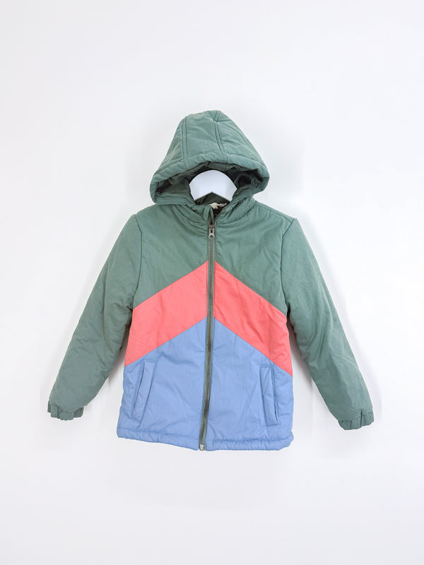 Mac & Ellie colour block hooded puffer jacket (6y)