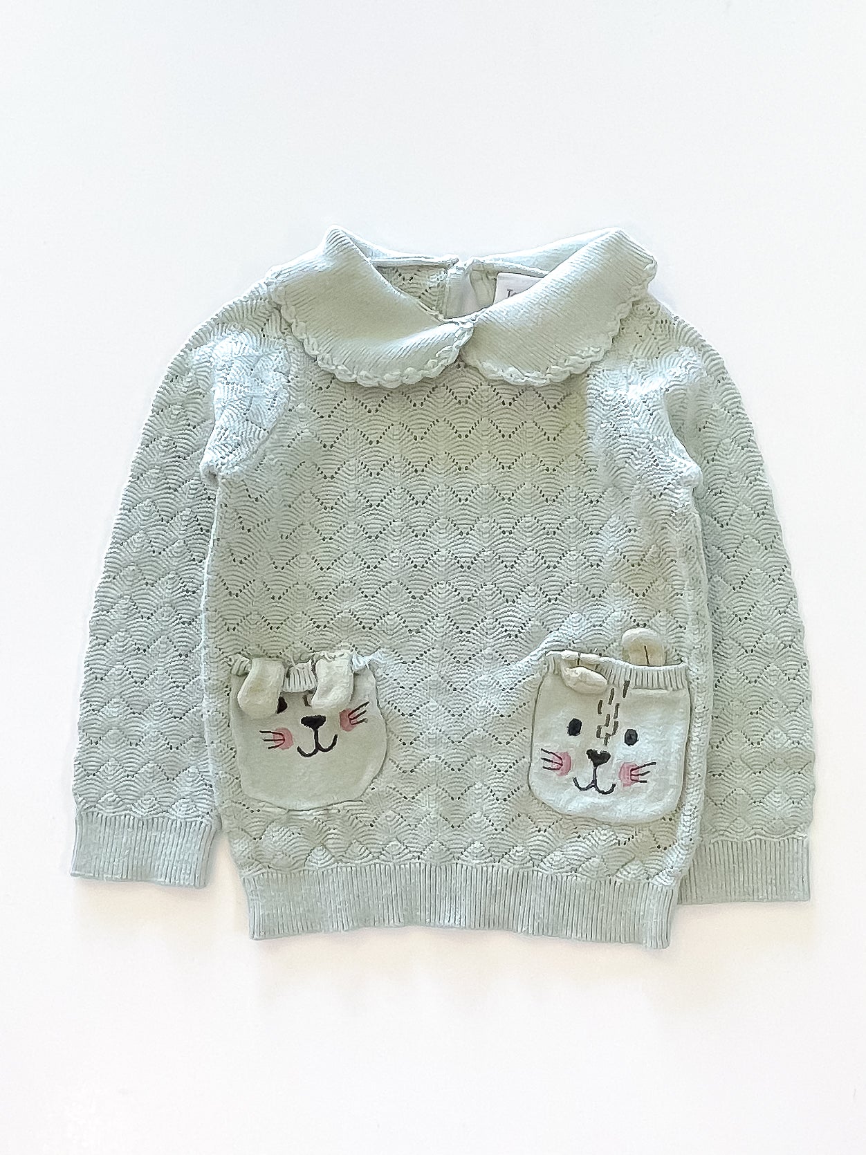 Teeny Weeny pointelle bunny knit top (12-18m)