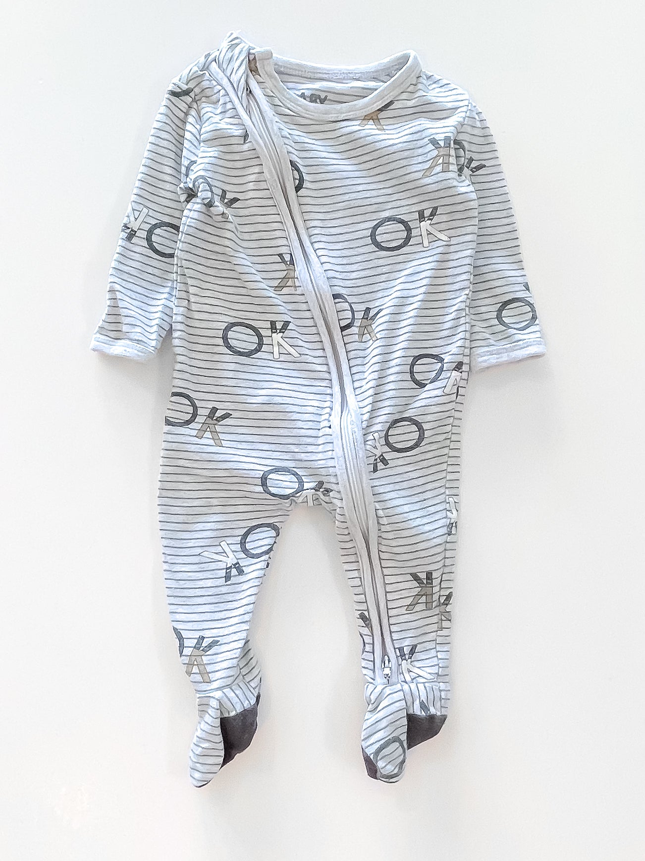 Cotton On Kids OK zip onesie (0-3m)