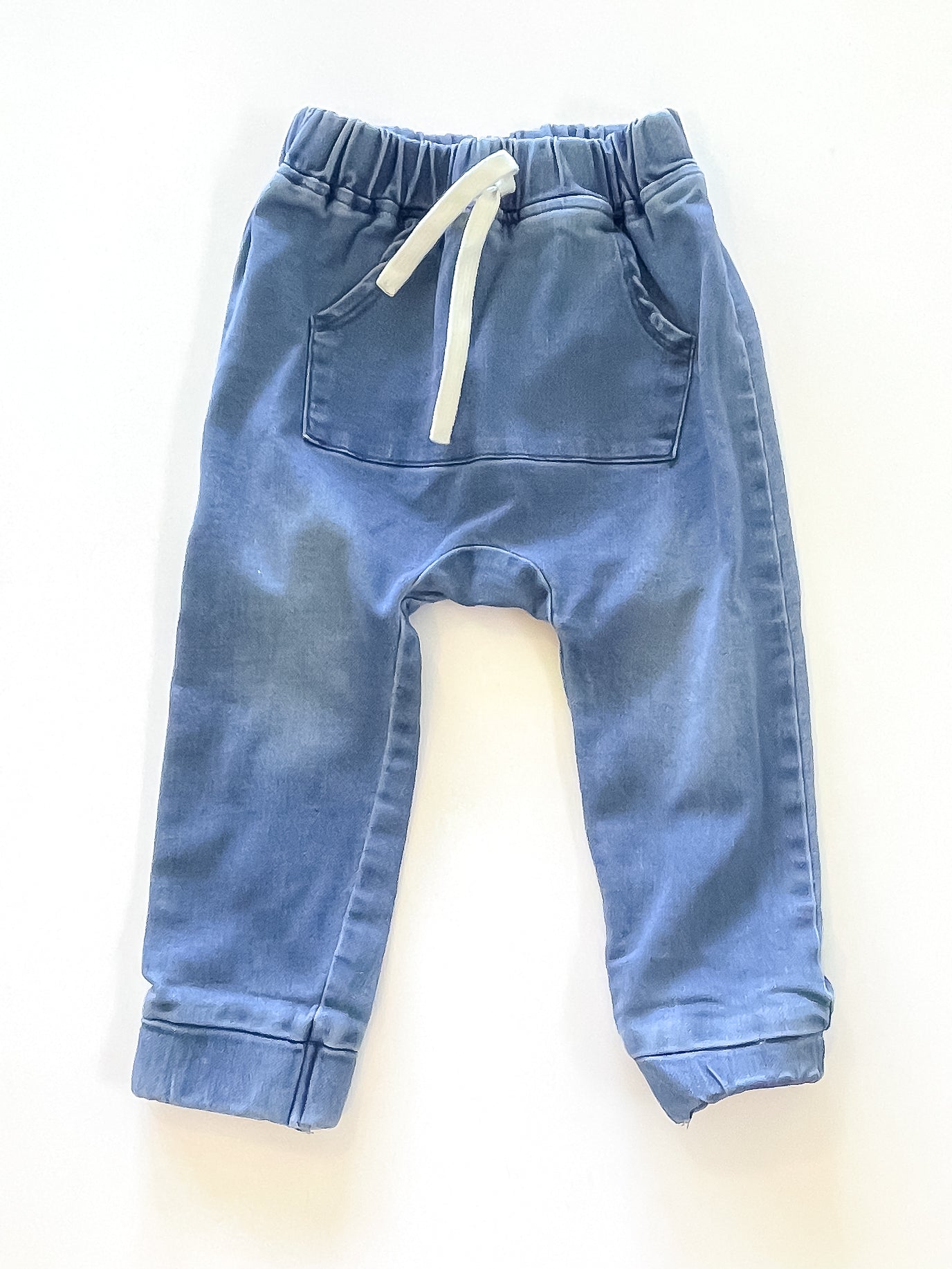 Teeny Weeny pull up denim joggers (18-24m)