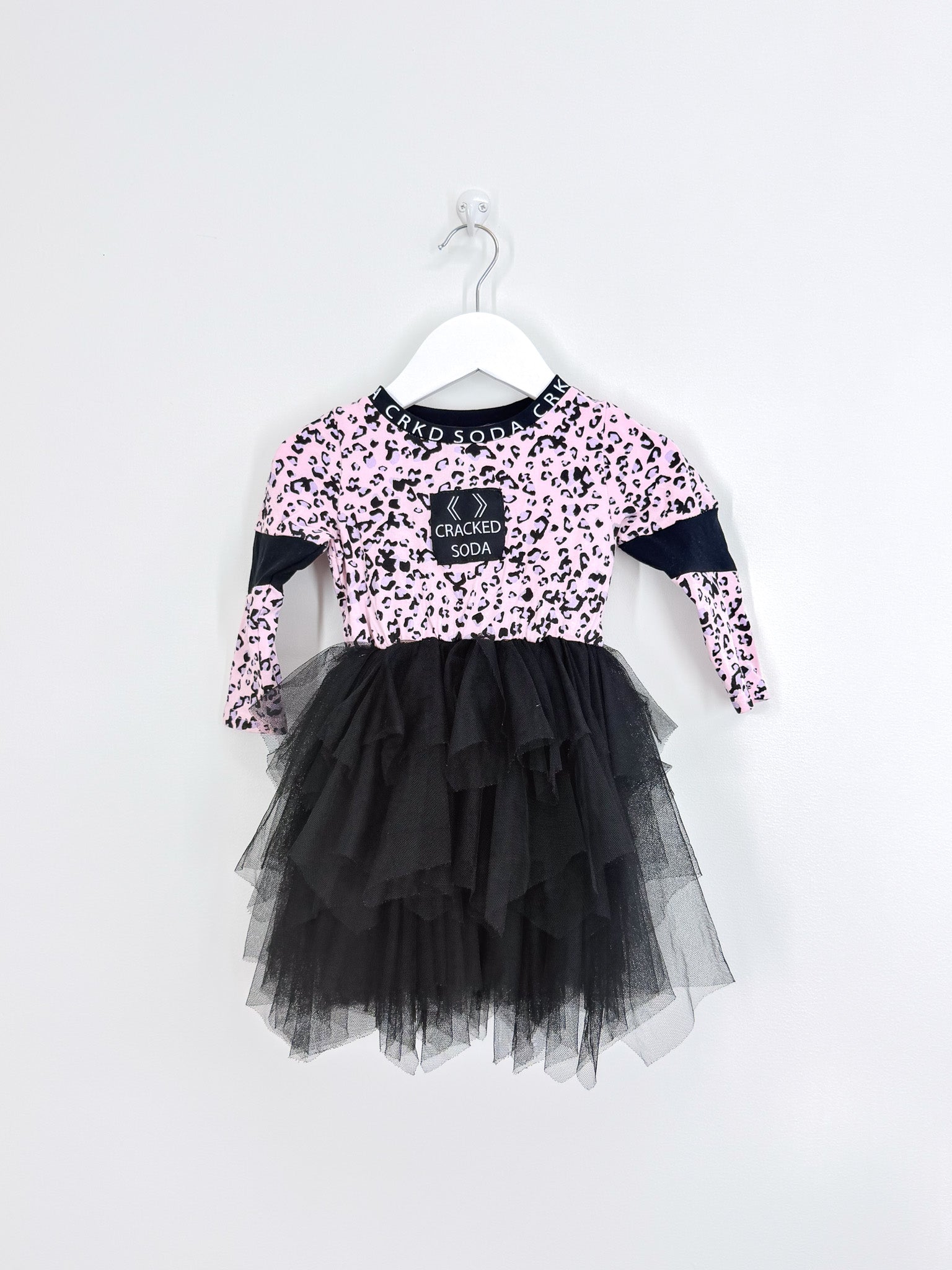 Cracked Soda leopard tulle dress (12-18m)