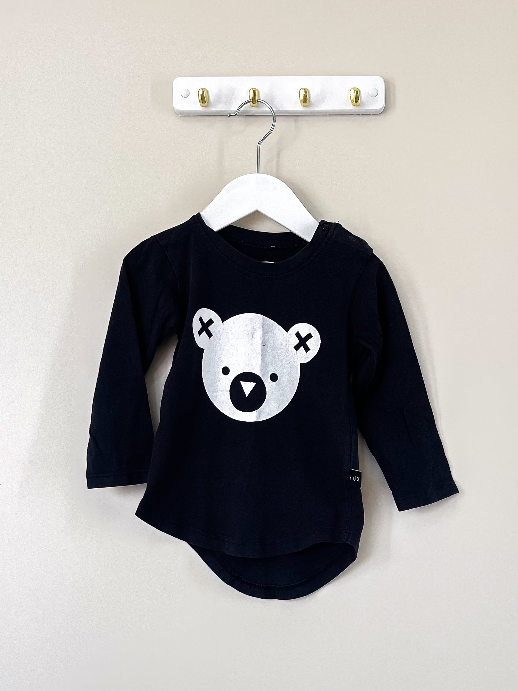 Hux organic bear long sleeve tee (2y)