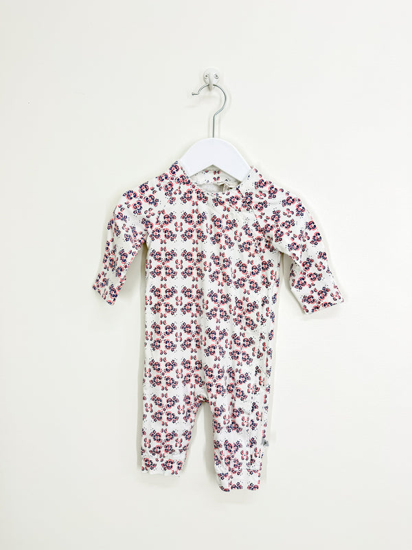 Fox & Finch floral button onesie (3-6m)