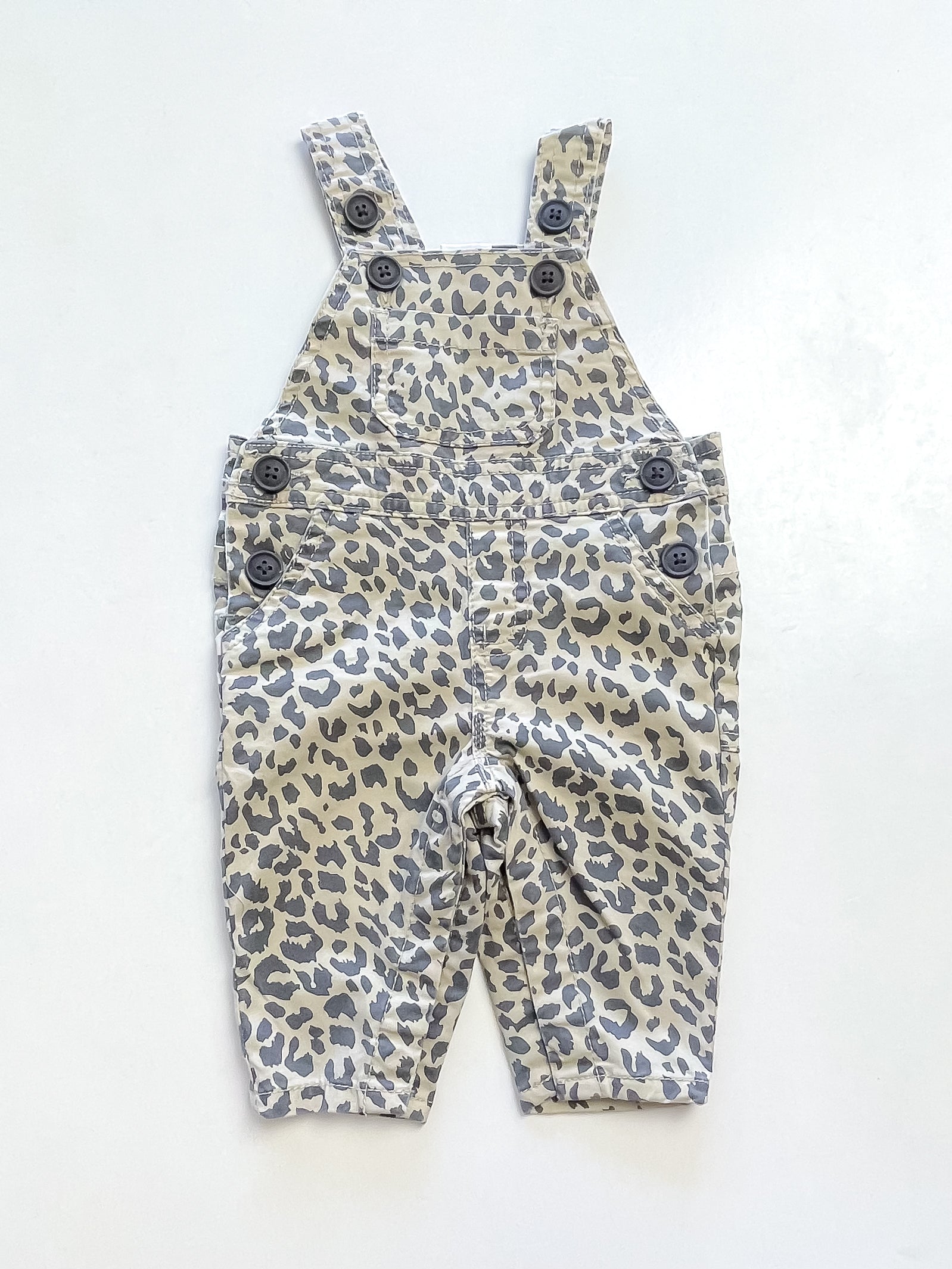 Cotton On Kids leopard overalls (0-3m)