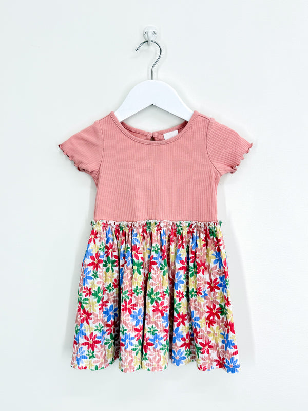 Teeny Weeny floral rib dress (12-18m)