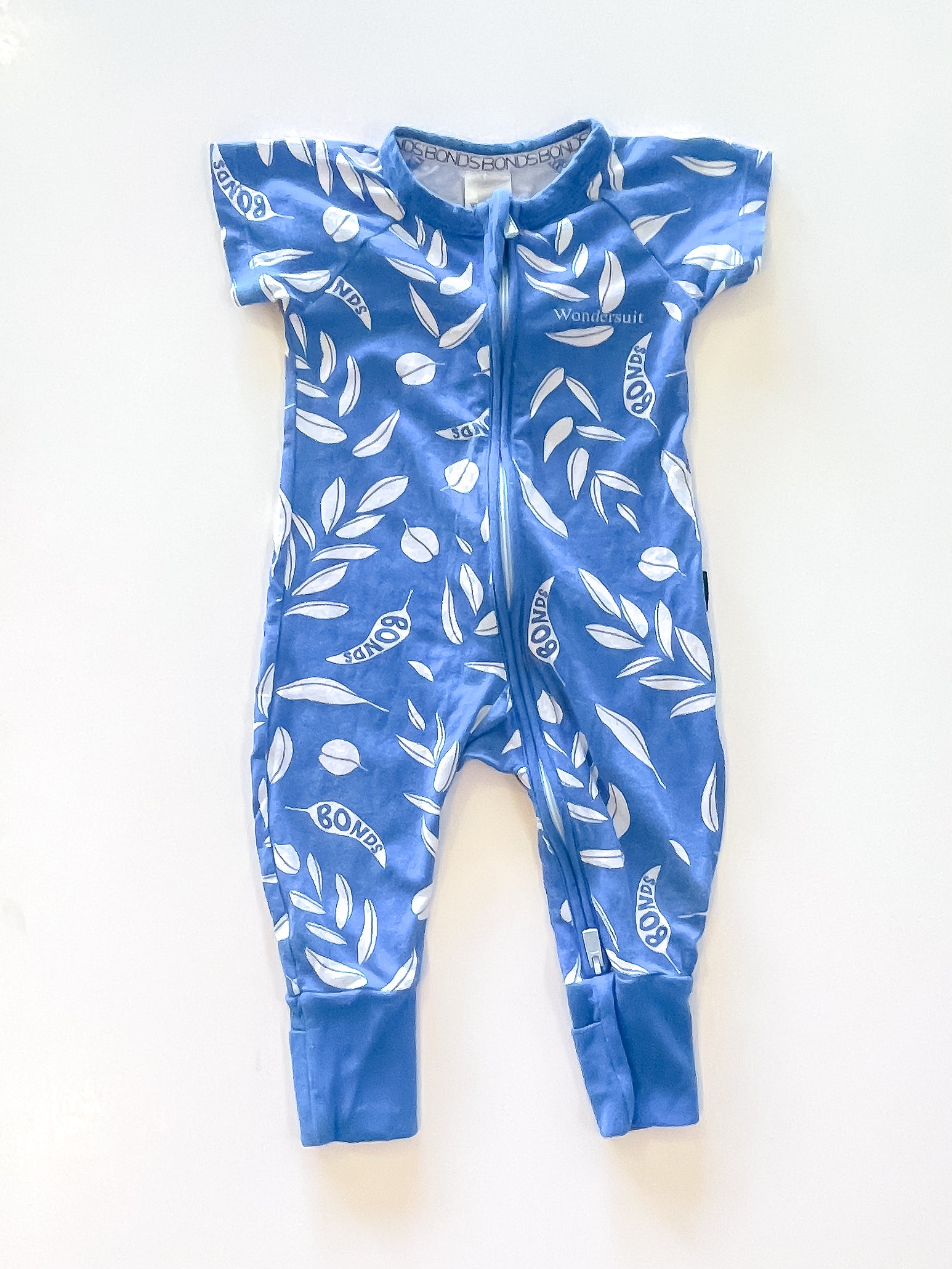 Bonds wondersuit - blue leaves '21 (0-3m)