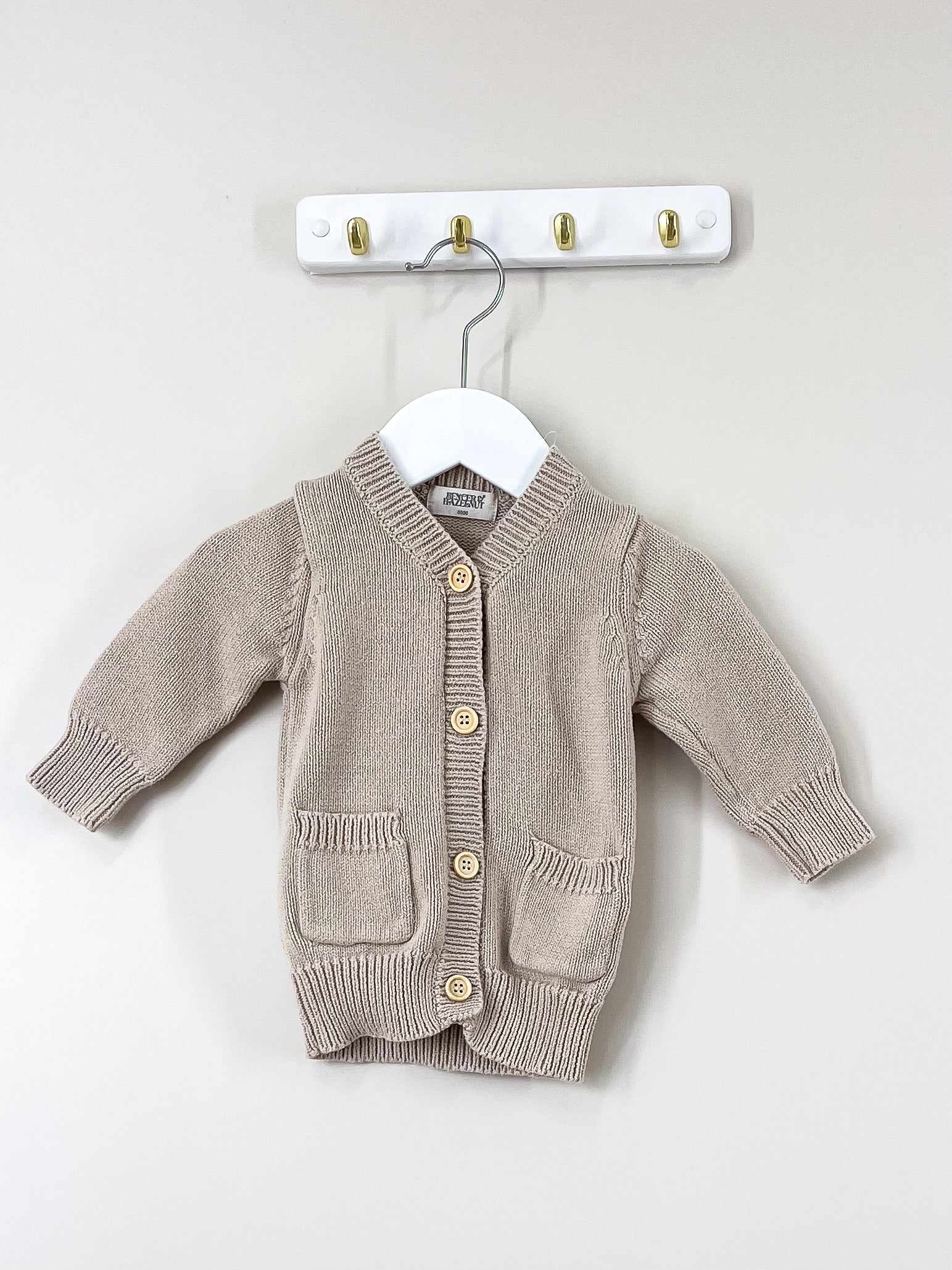 Bencer & Hazelnut longline cardigan - oatmeal (nb-3m)
