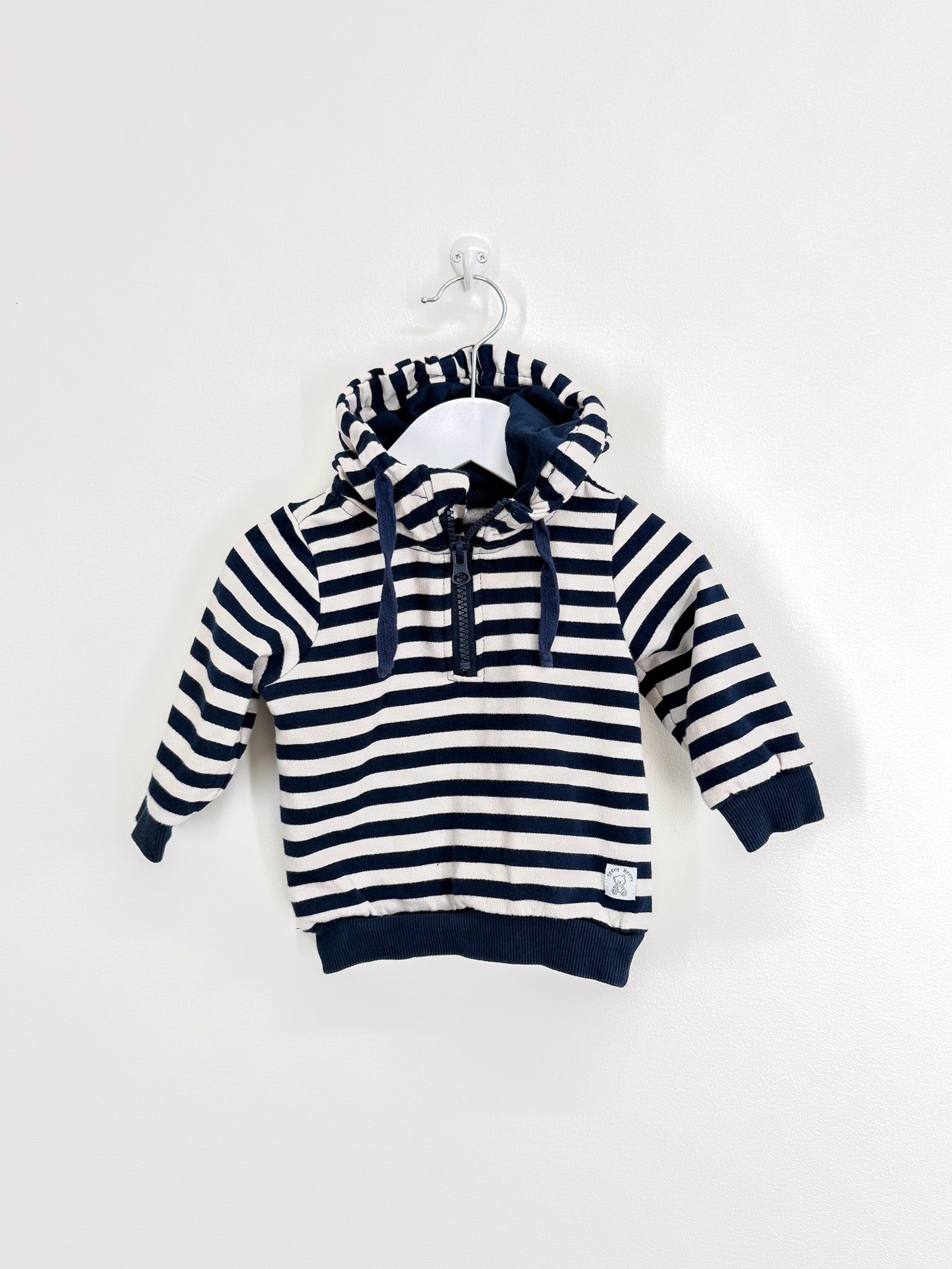 Teeny Weeny fleece striped hoodie (6-12m)