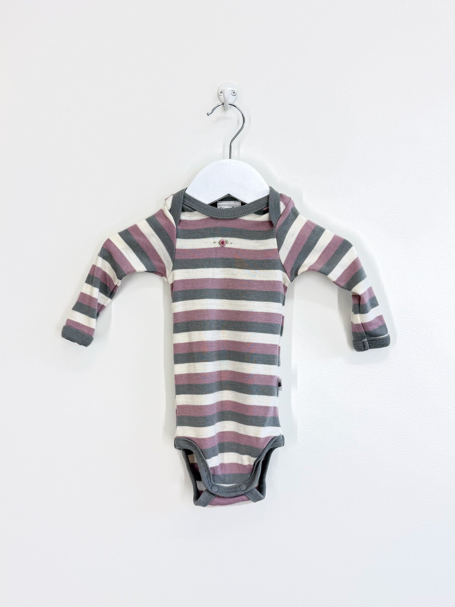 Dimples merino bodysuit - stripe (3-6m)