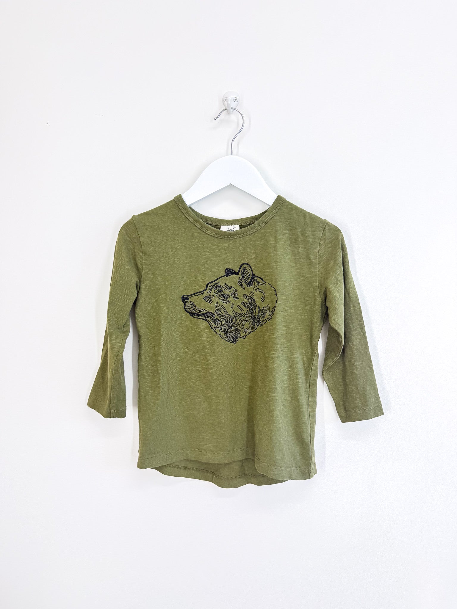 Buck & Baa organic long sleeve tee - bear (5y)
