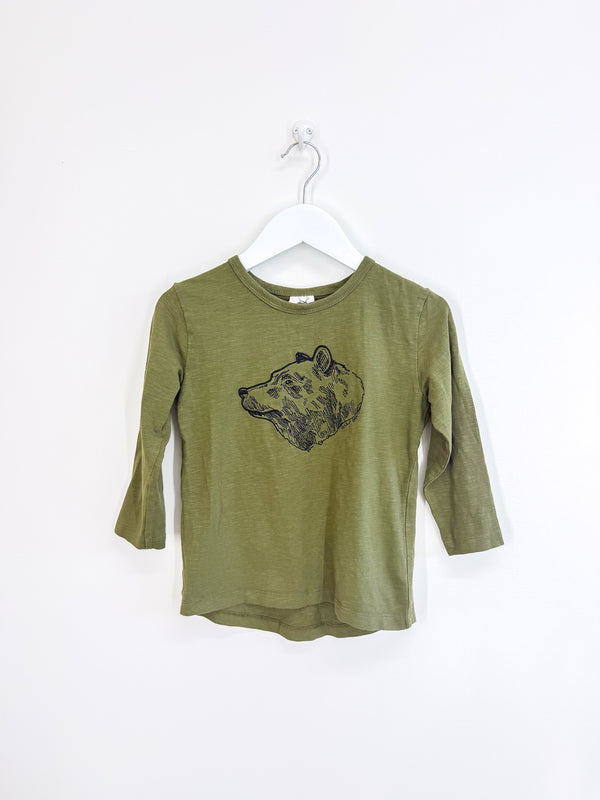Buck & Baa organic long sleeve tee - bear (5y)