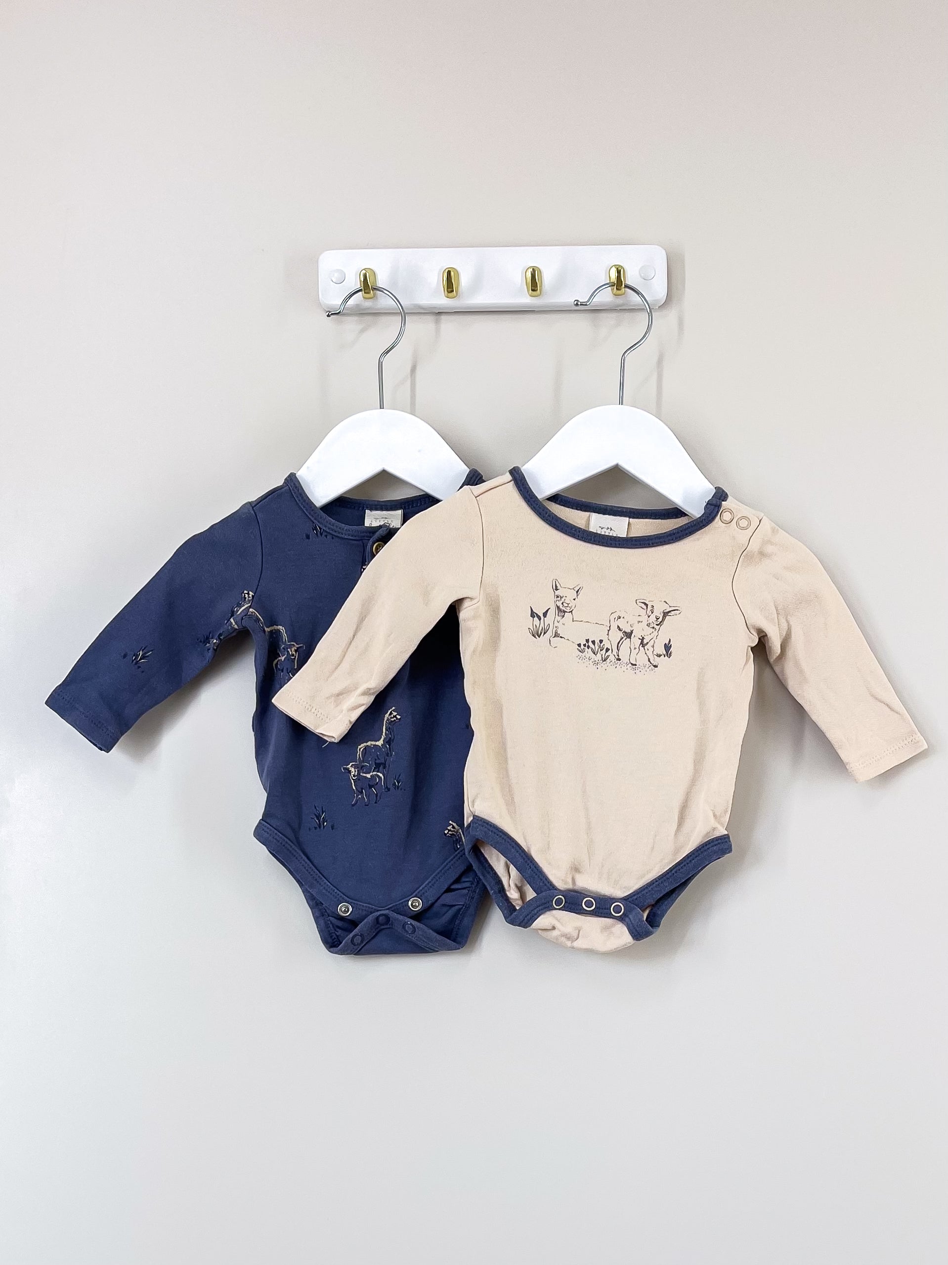 Little Bundle farm friends bodysuit 2 pack bundle (0-3m)
