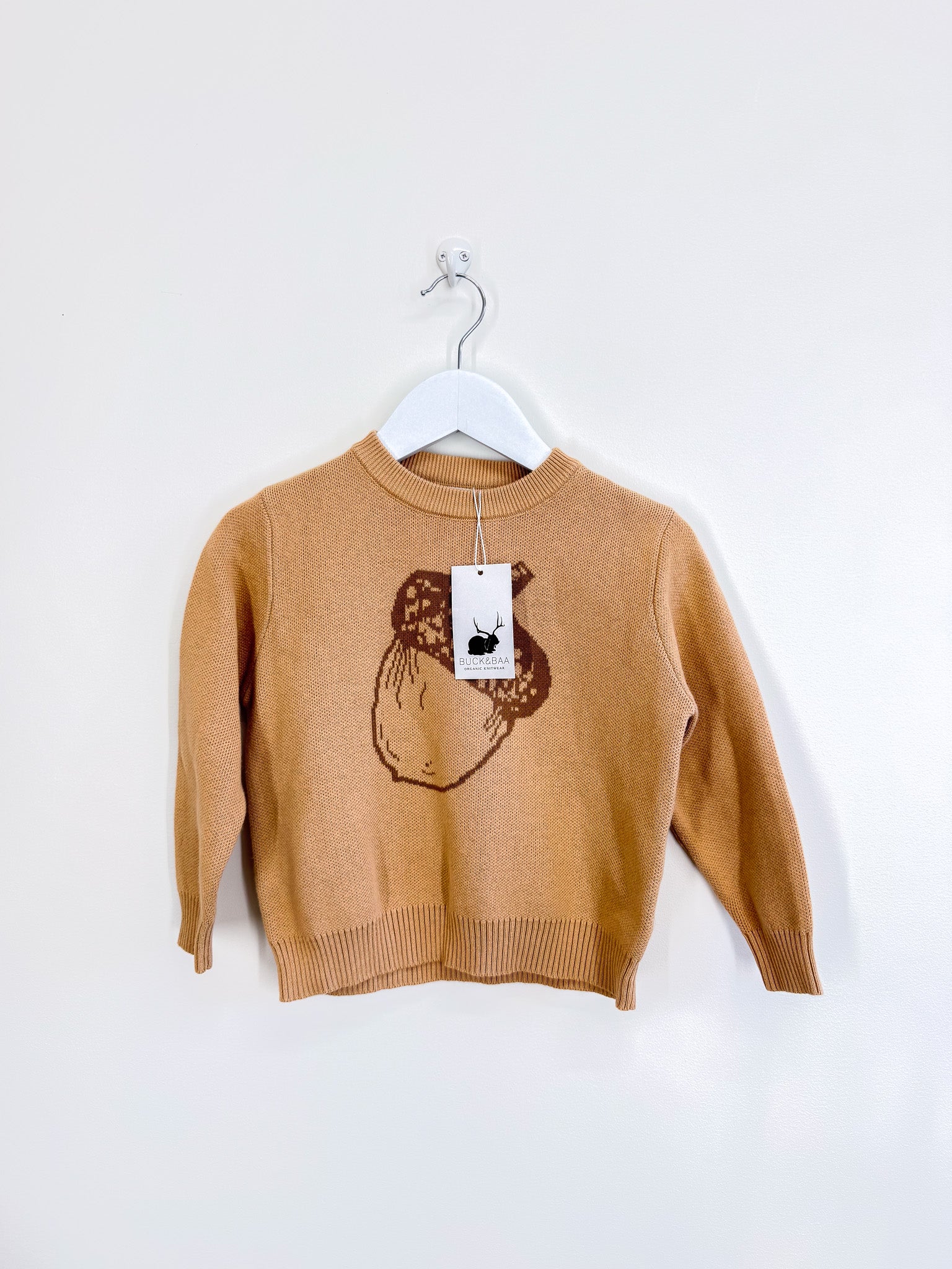 BNWT Buck & Baa organic acorn knit jumper (3y)