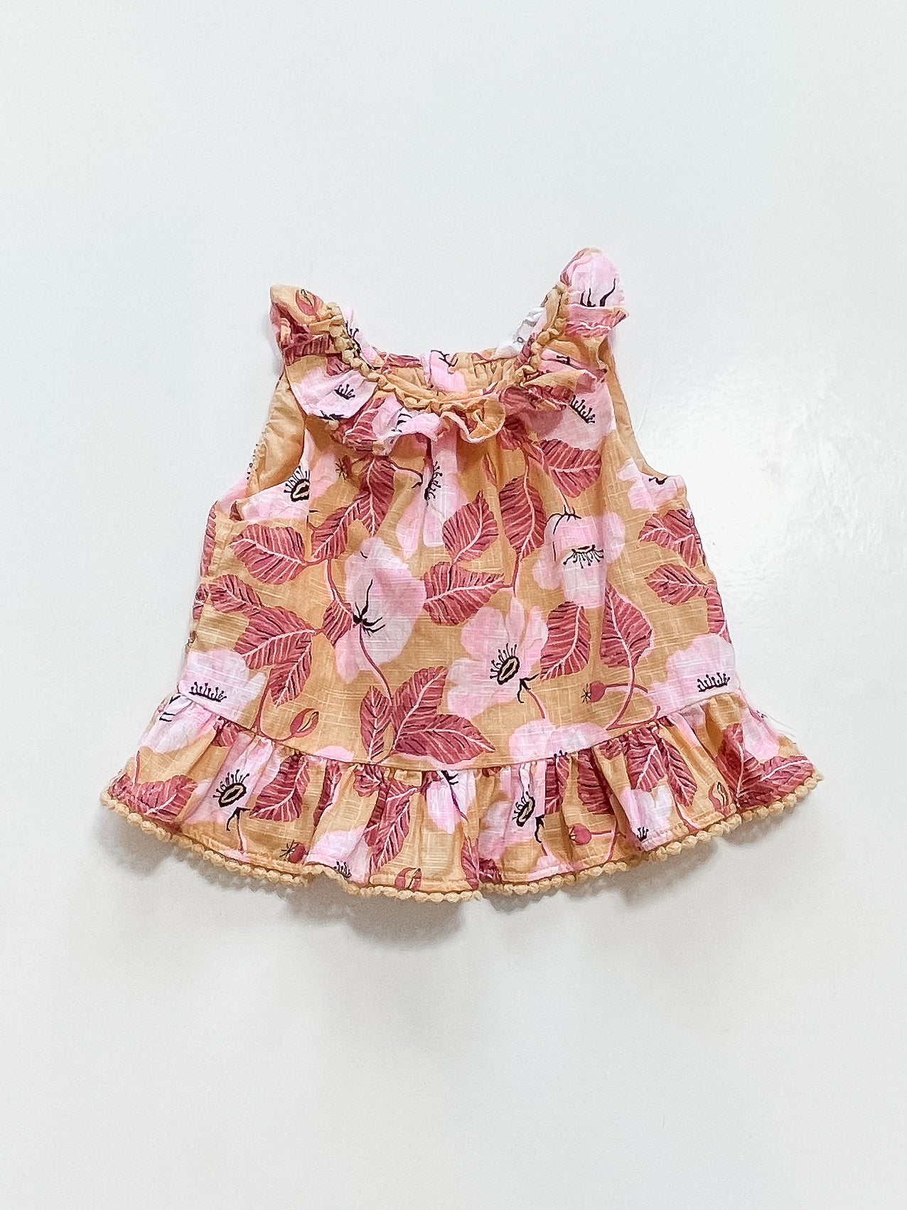 Country Road floral frill top (0-3m)